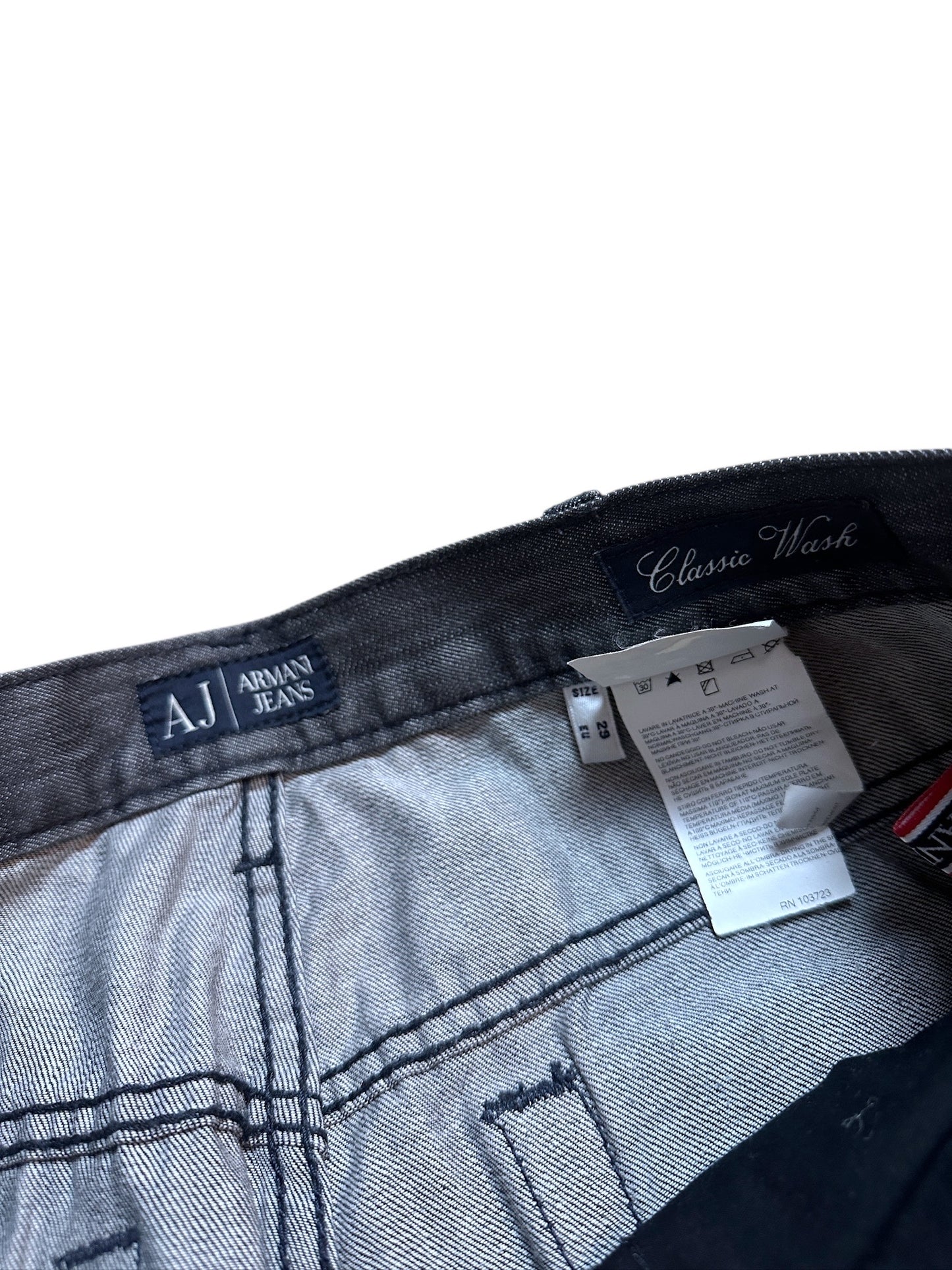 Armani Jeans Jeanshose Vintage Hose Leinen Grau Größe 29