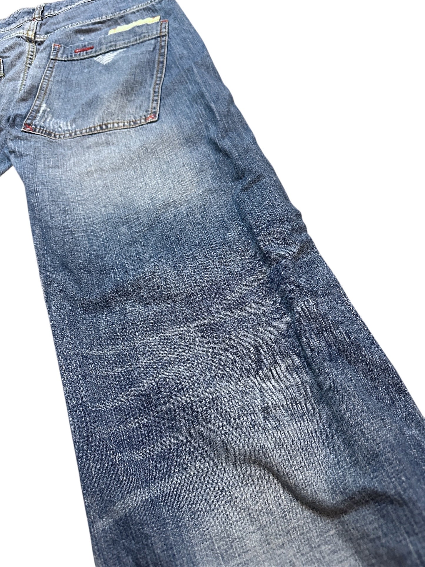 Armani Jeans Vintage Logo Backprint Blau Denim Blau Größe 27