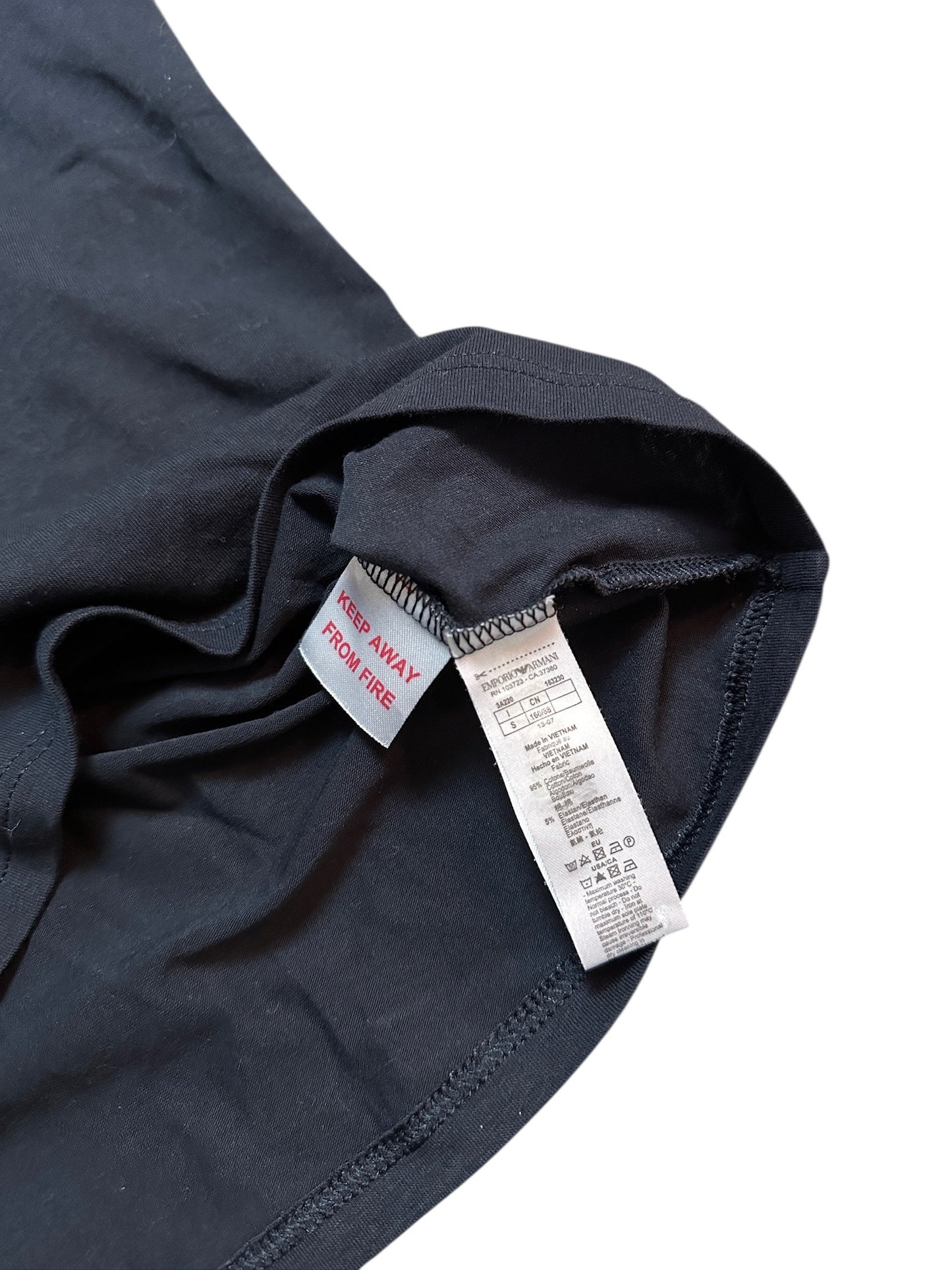 Emporio Armani Vintage Top Strass Logo Tank Top Underwear Print Steine Schwarz S