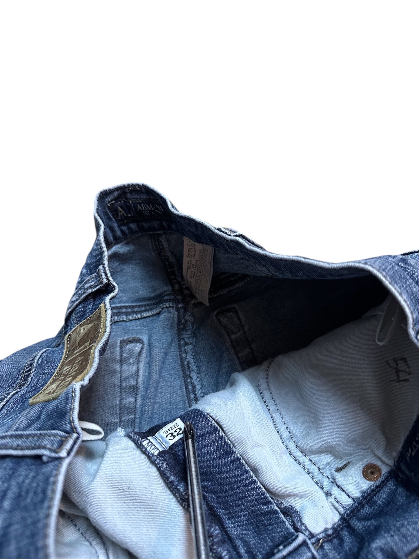 Armani Jeans Vintage Jeanshose Pants Hose Denim Blau Logo 32