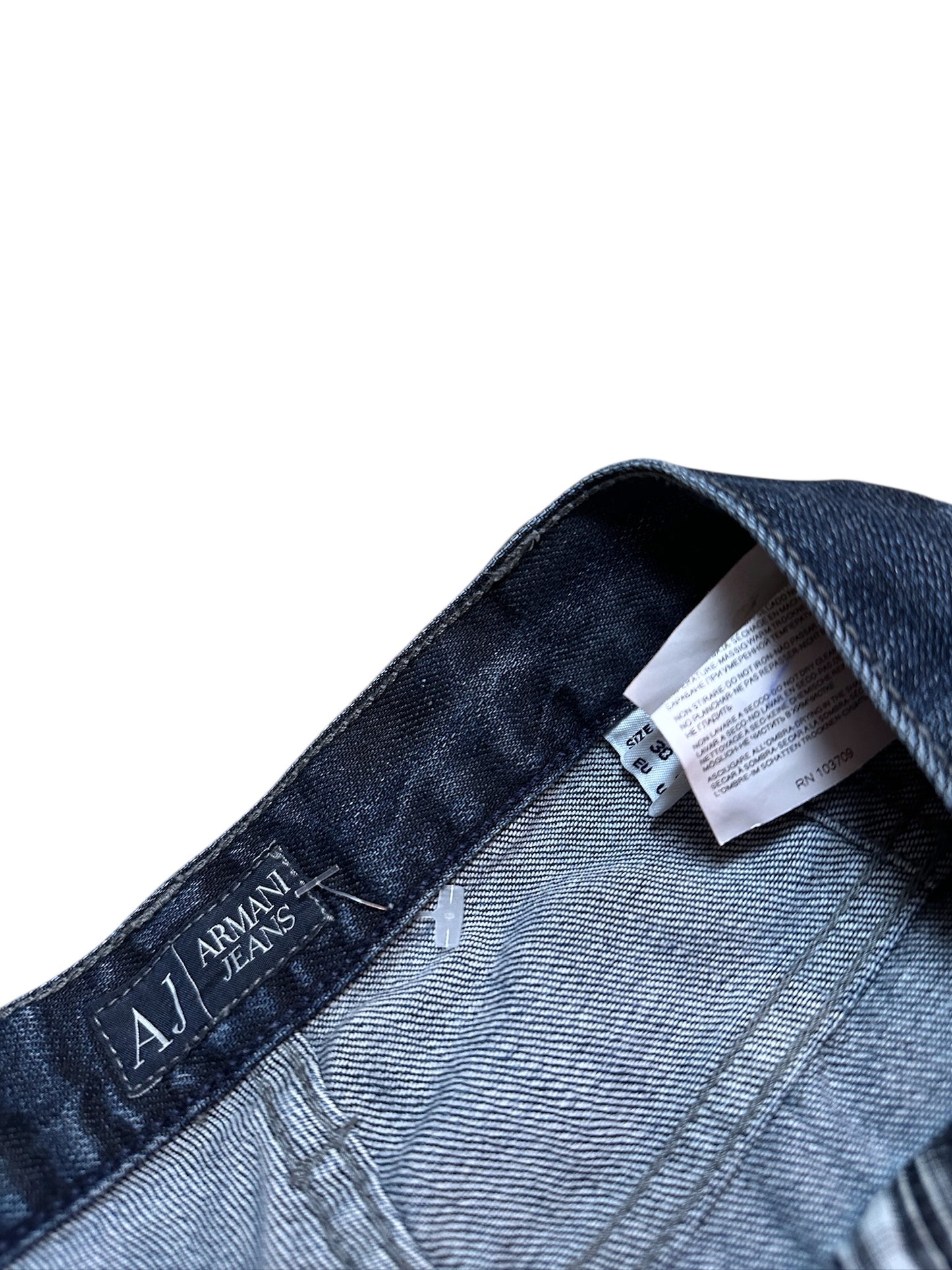 Armani Jeans Vintage Hose Navy Denim Patch Logo Größe 30