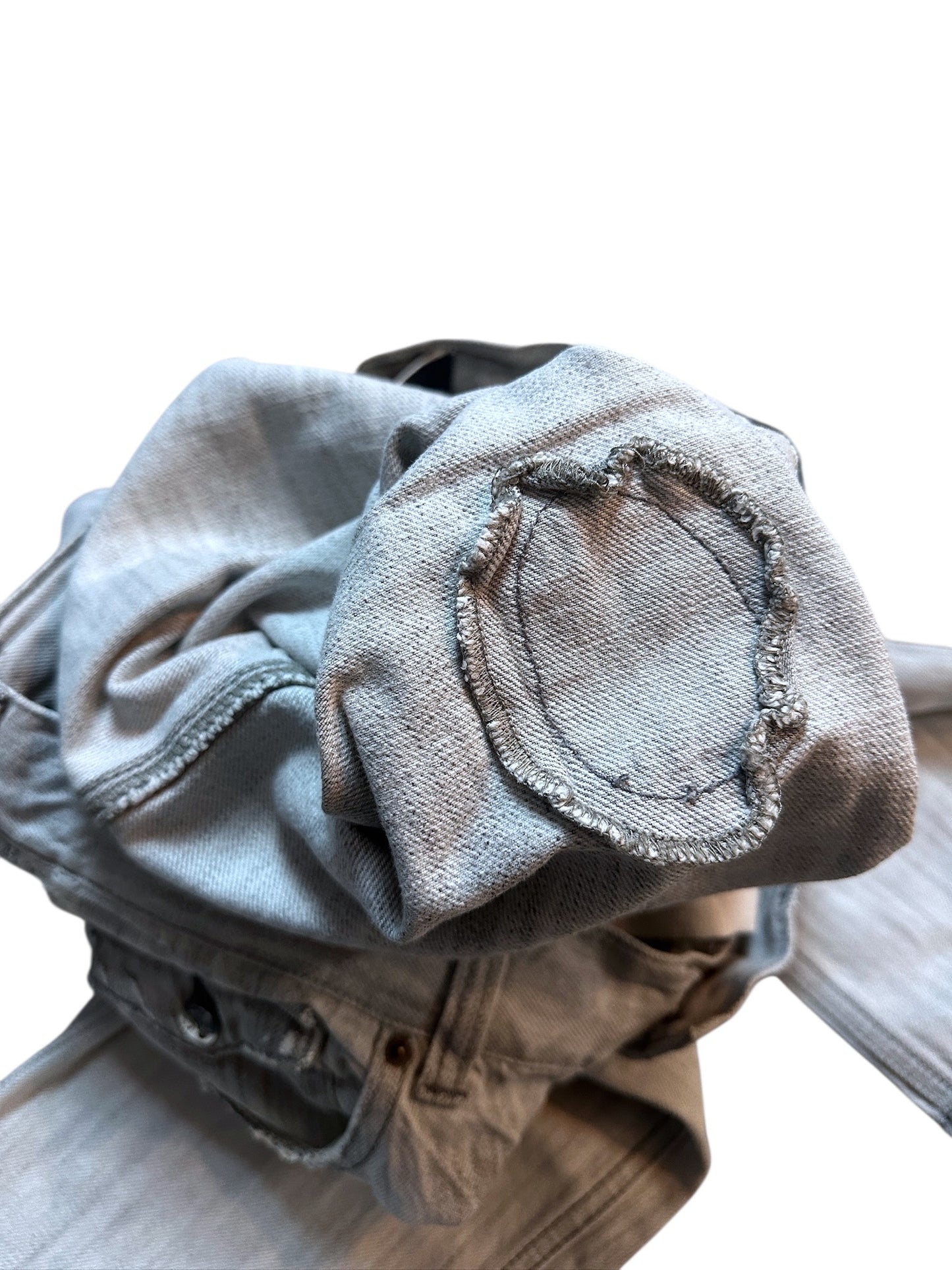 Armani Jeans Vintage Denim Hose Grau Backprint Navy Größe 31