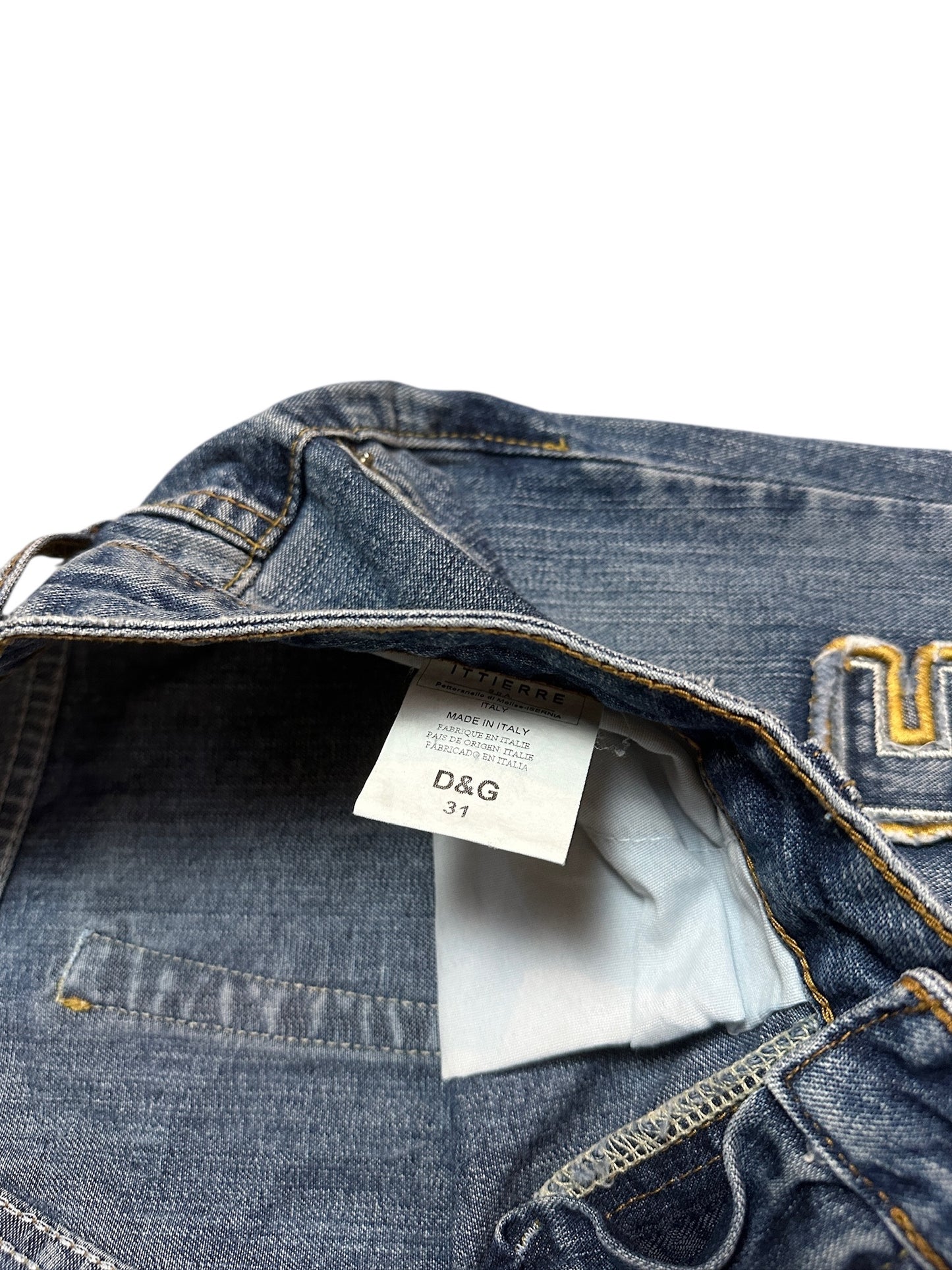 Dolce & Gabbana Vintage Jeans Print „LOVE“ Denim Pants Designer Blau 31