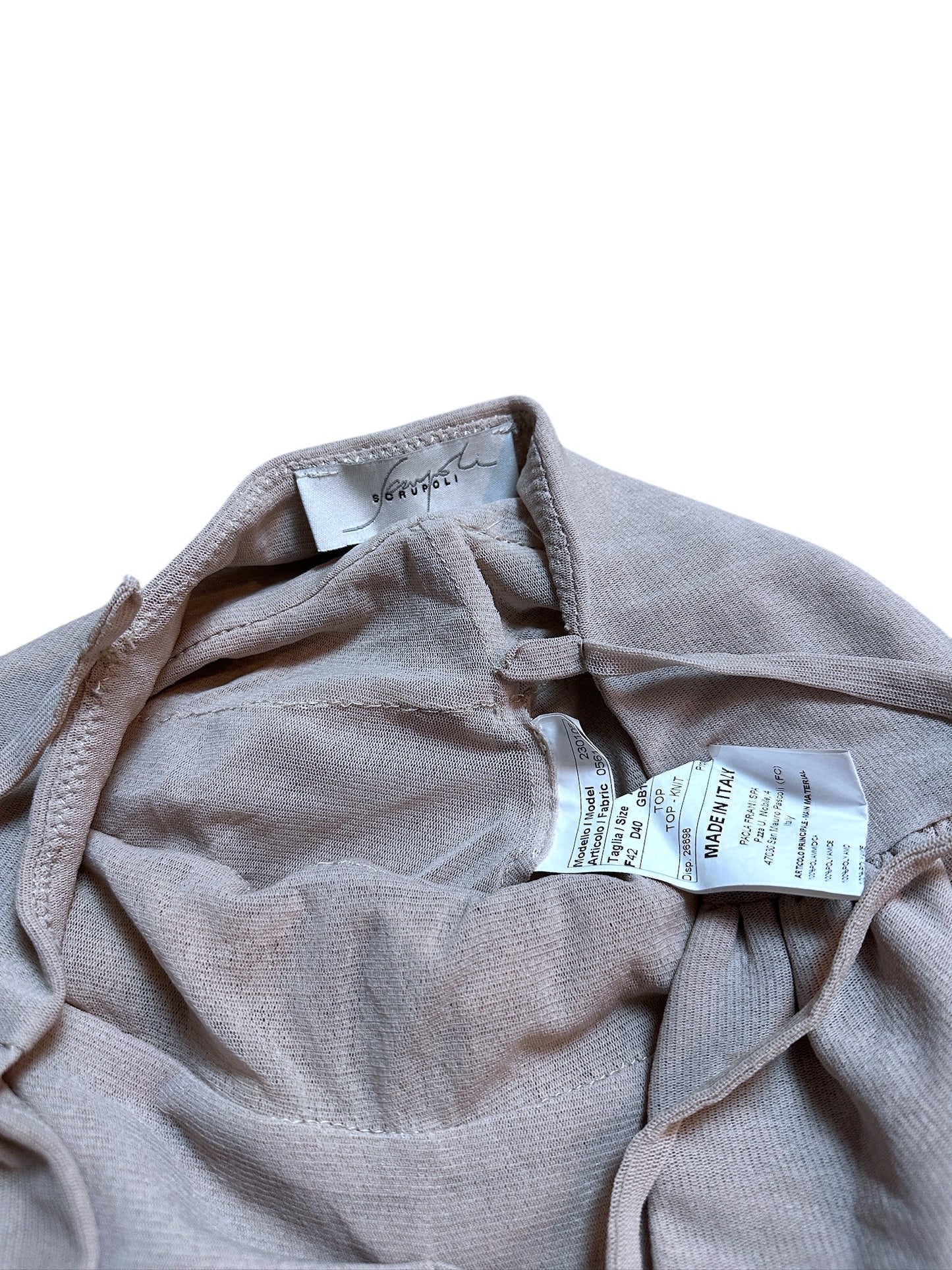 Vintage Scrupoli Japanese Top Ruffles Lace Mesh Cami Beige S