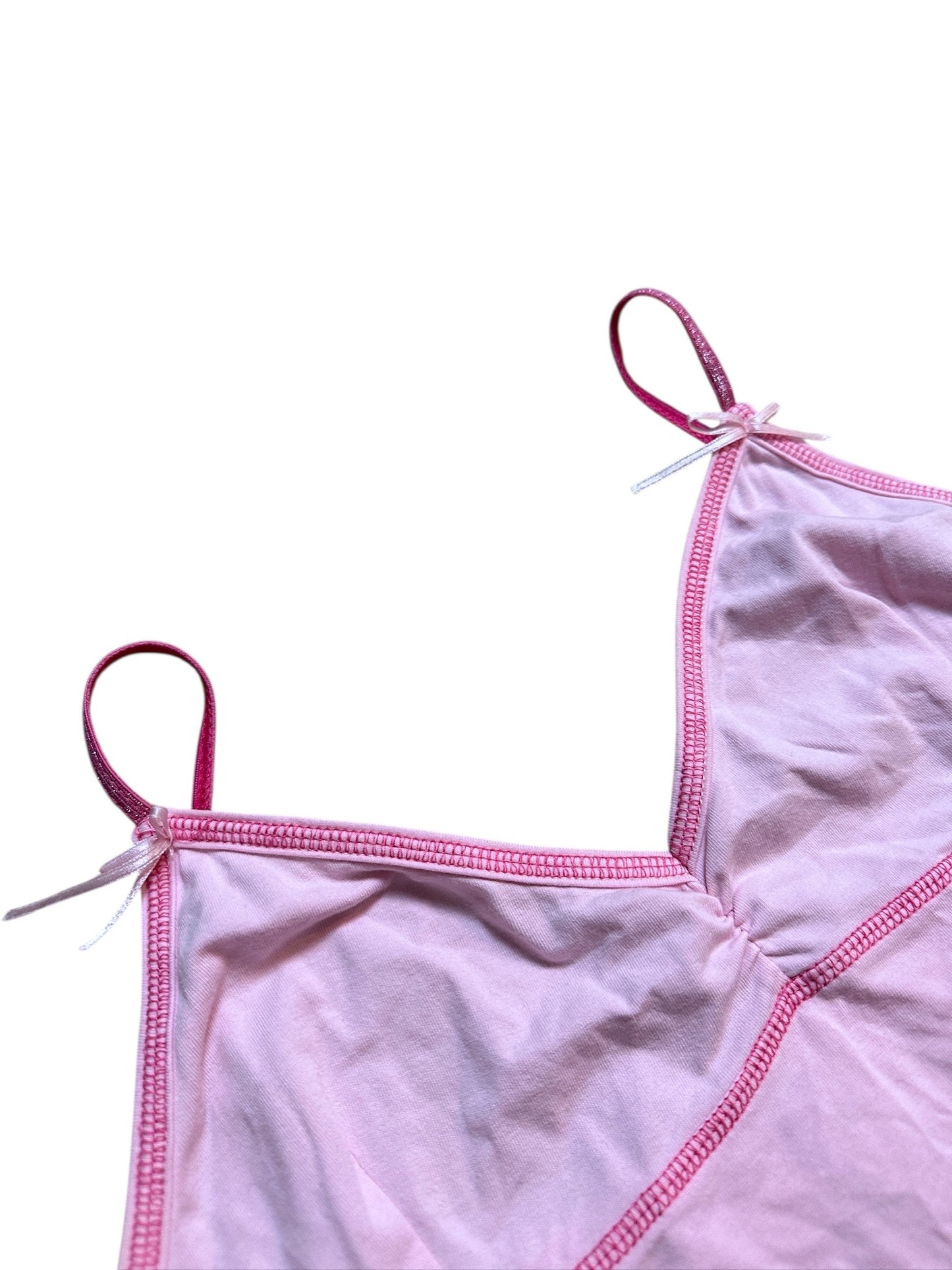 Hello Kitty Top Pink Y2K Cami Glitzer Print Vintage Aesthetic Kawaii S