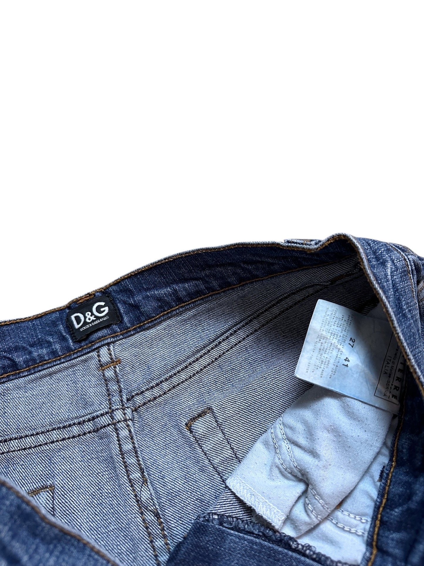 Dolce & Gabbana Flared Denim Jeans Hose Backprint 27