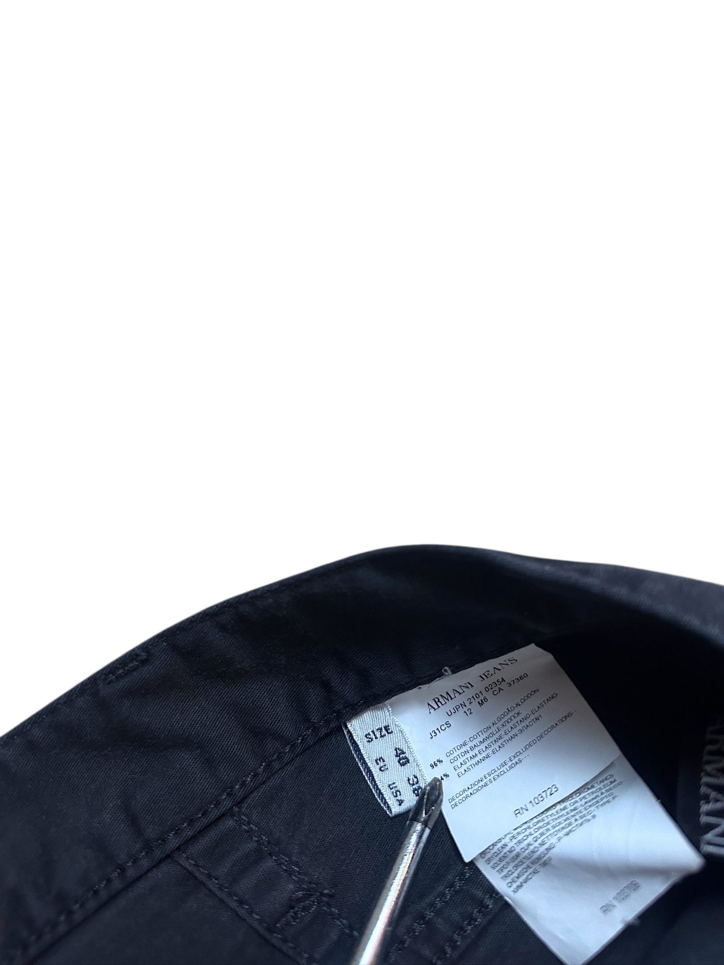 Armani Jeans Baggy Hose Adler Schwarz 40