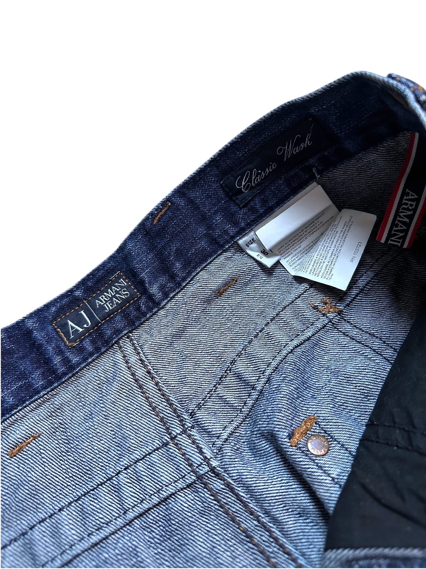 Armani Jeans Vintage Fitted Jeanshose Denim Blau Größe 30