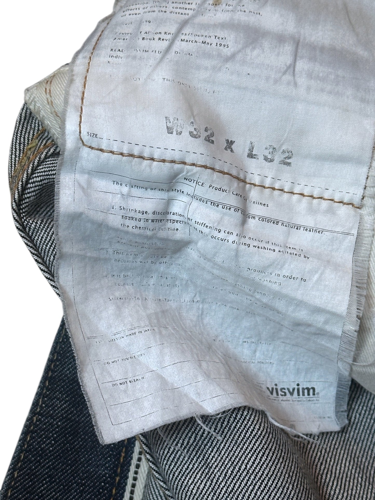 Visvim Japanese Selvedge Raw Denim W32 L32