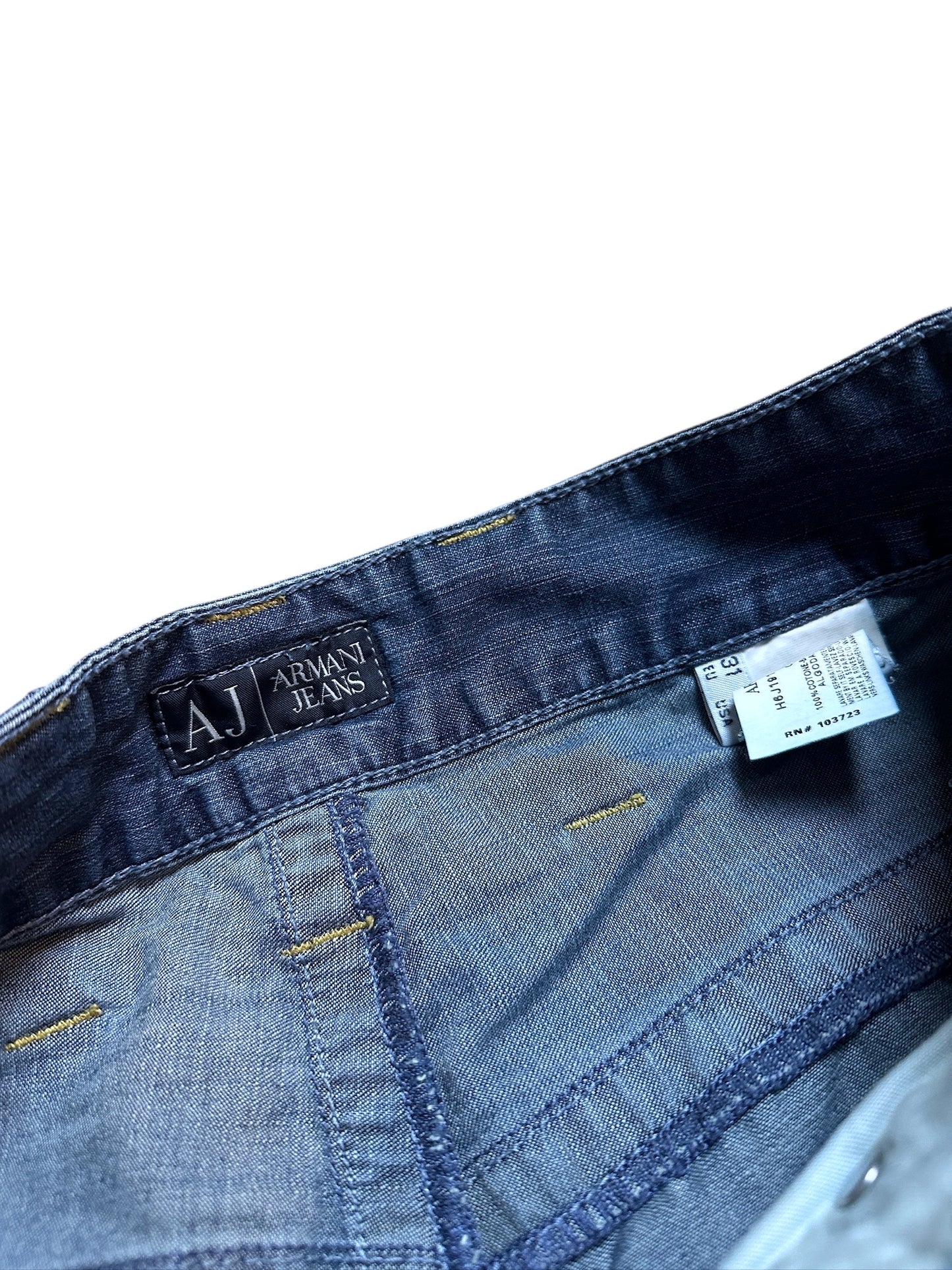 Armani Jeans Vintage Jeanshose Pants Hose Blau Wide Leg Logo 31