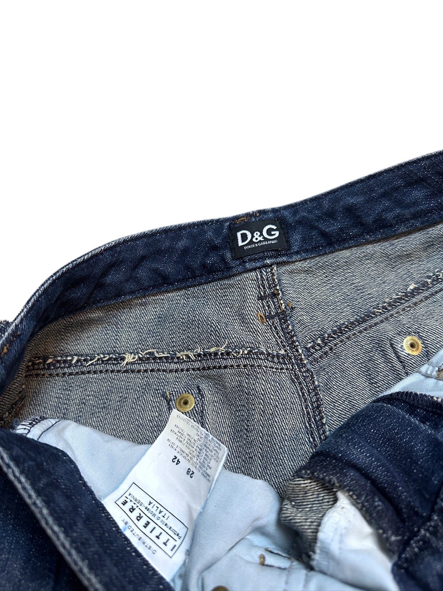 Dolce & Gabbana Flared Jeans Denim Backprint Hose 28