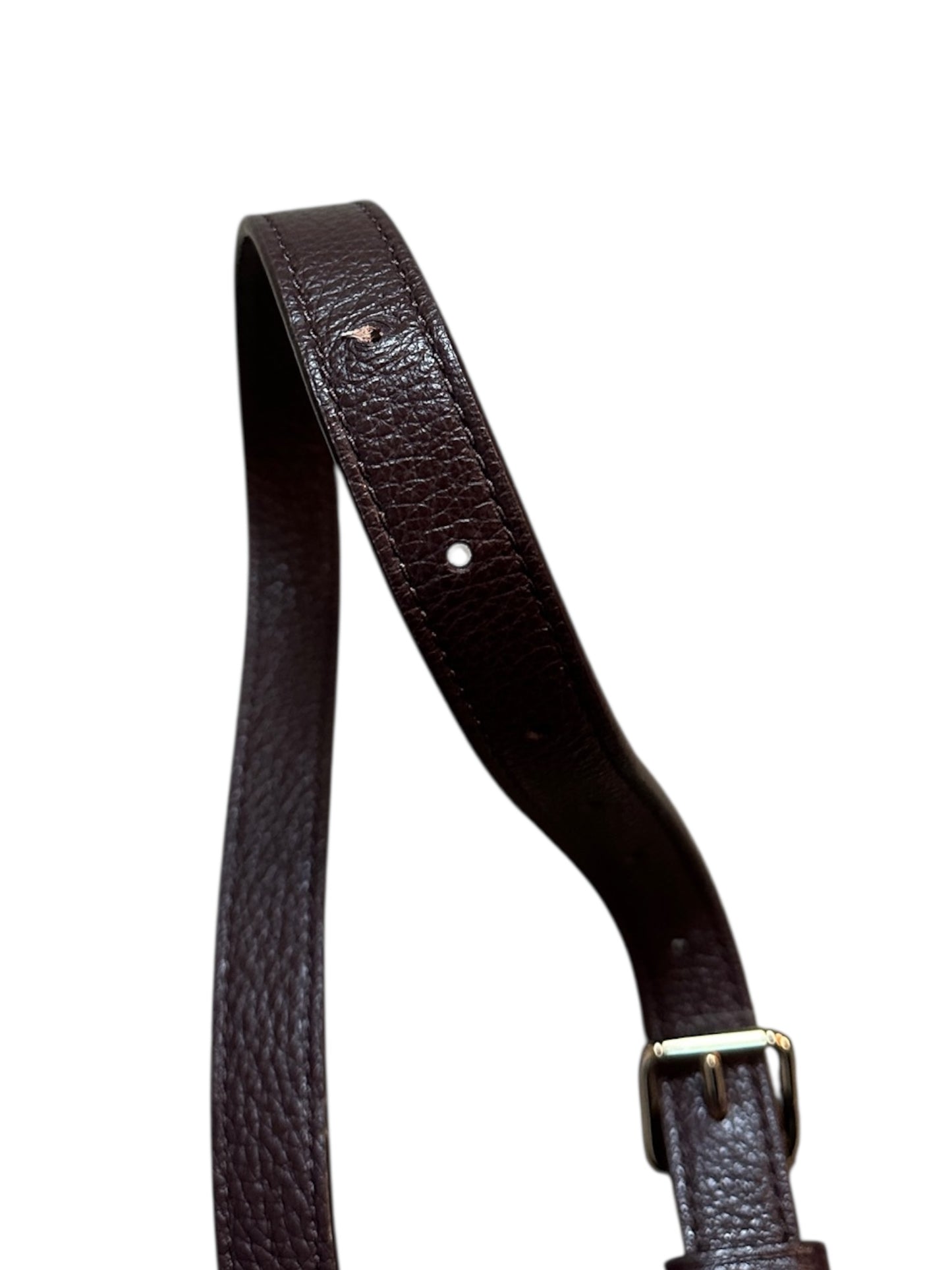 {{Coach Gürtel Braun Goldene Schnalle Leder Belt Dark Brown Gold Buckle Designer}} vintage fashion.