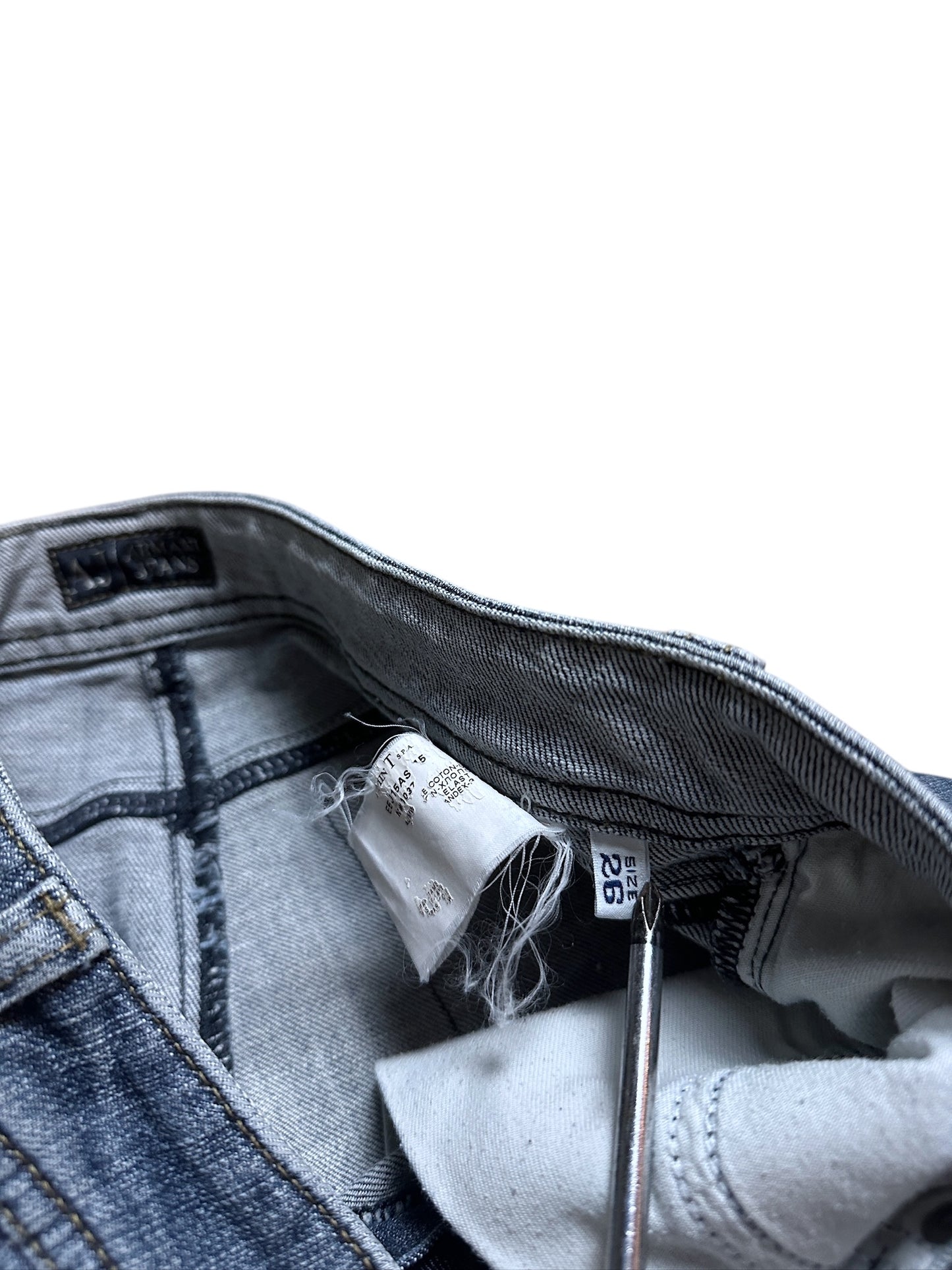 Armani Jeans Vintage Pailletten Stein AJ Denim Patch Größe 26