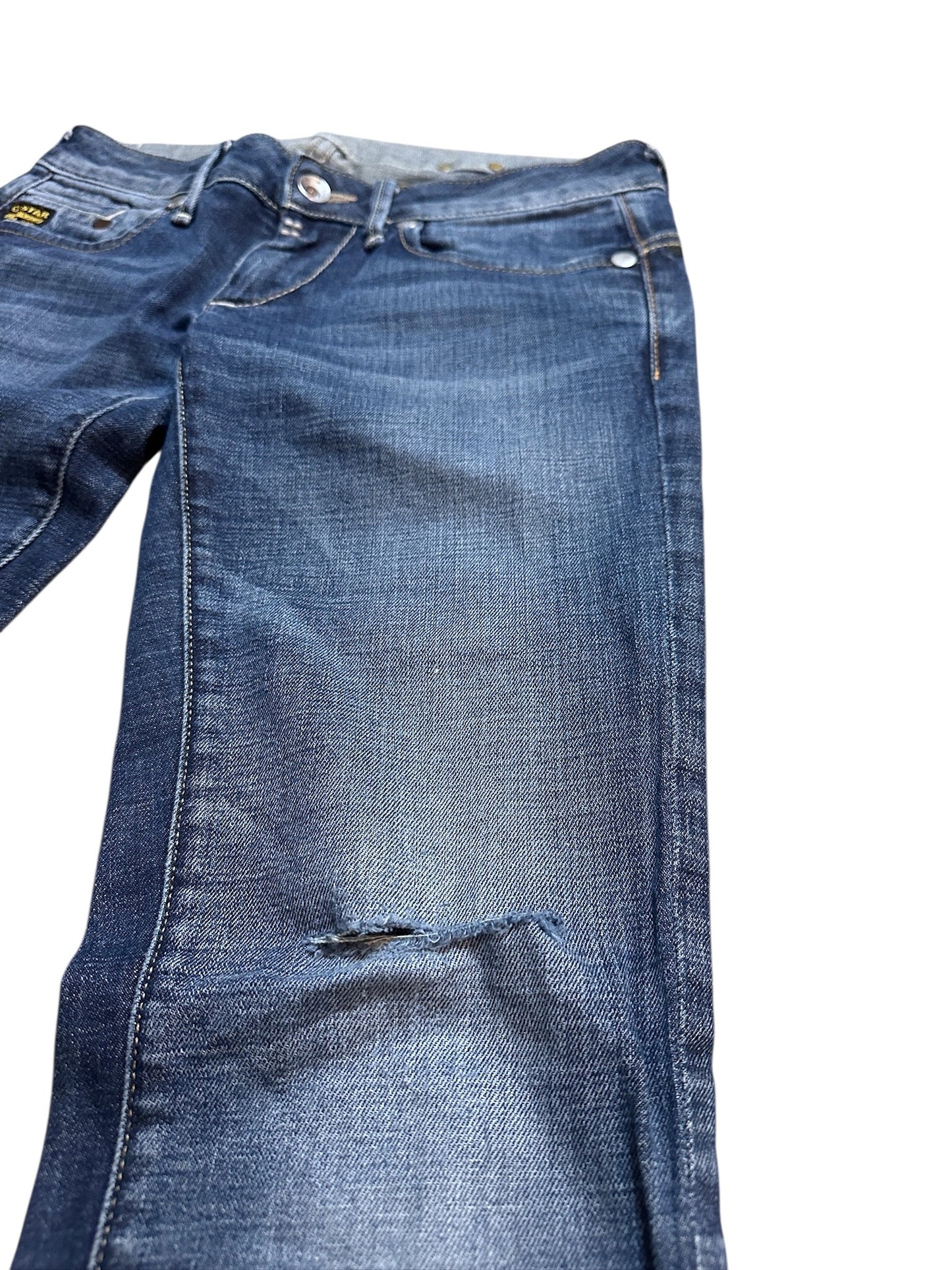 {{G-Star Denim Blau Vintage W33 Raw Denim Pants Baggy Leg Pocket Logo Style}} vintage fashion.