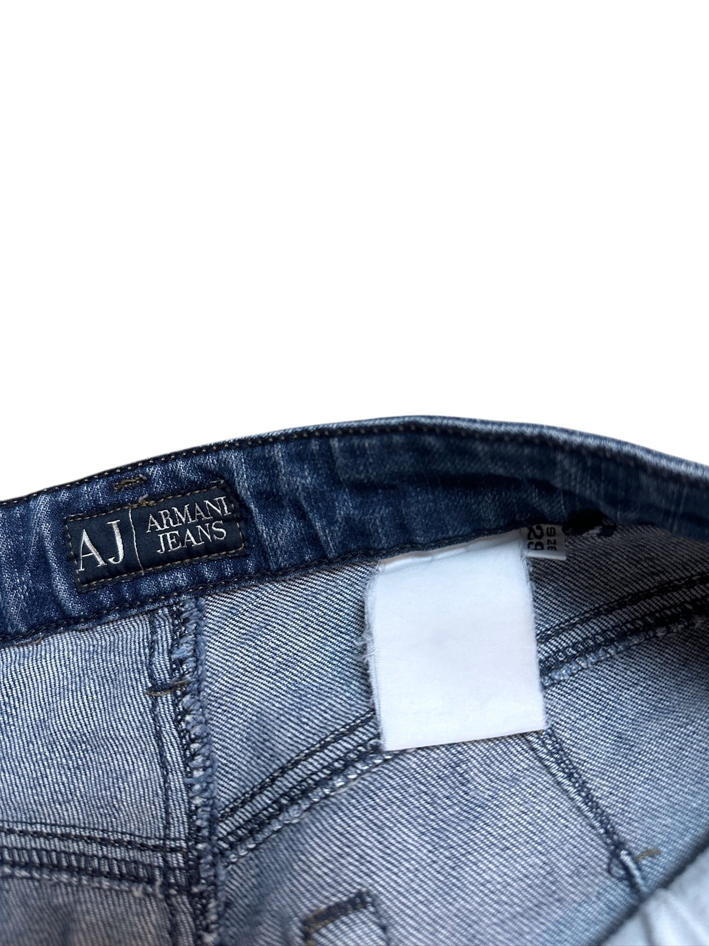 Armani Jeans Flared Vintage Pailletten Stein Backprint Größe 29