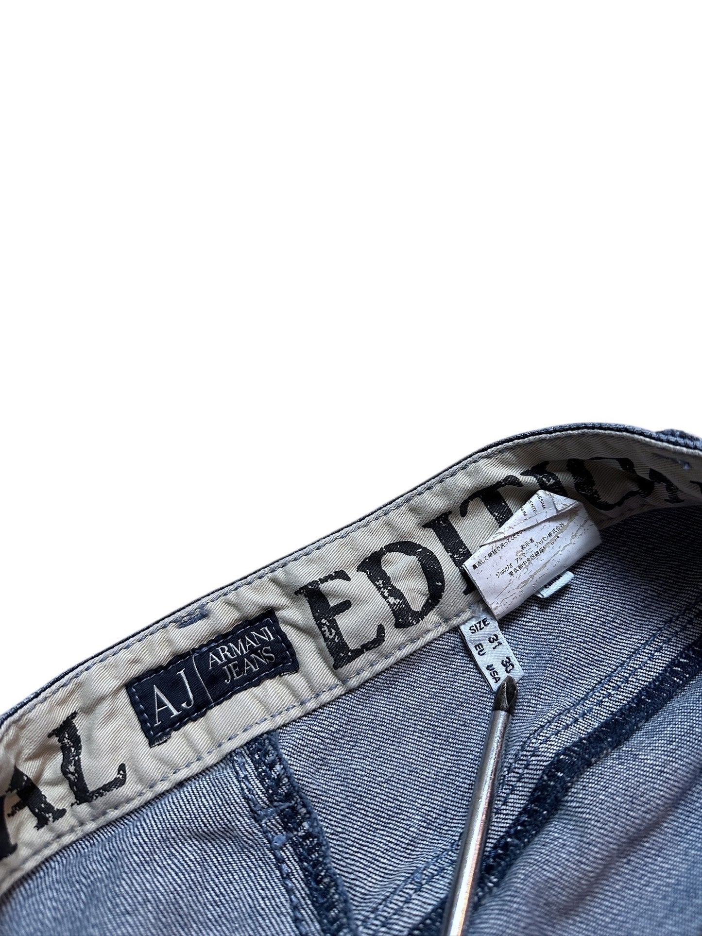 Armani Jeans Vintage Denim Blau Pants Logo Patch 31