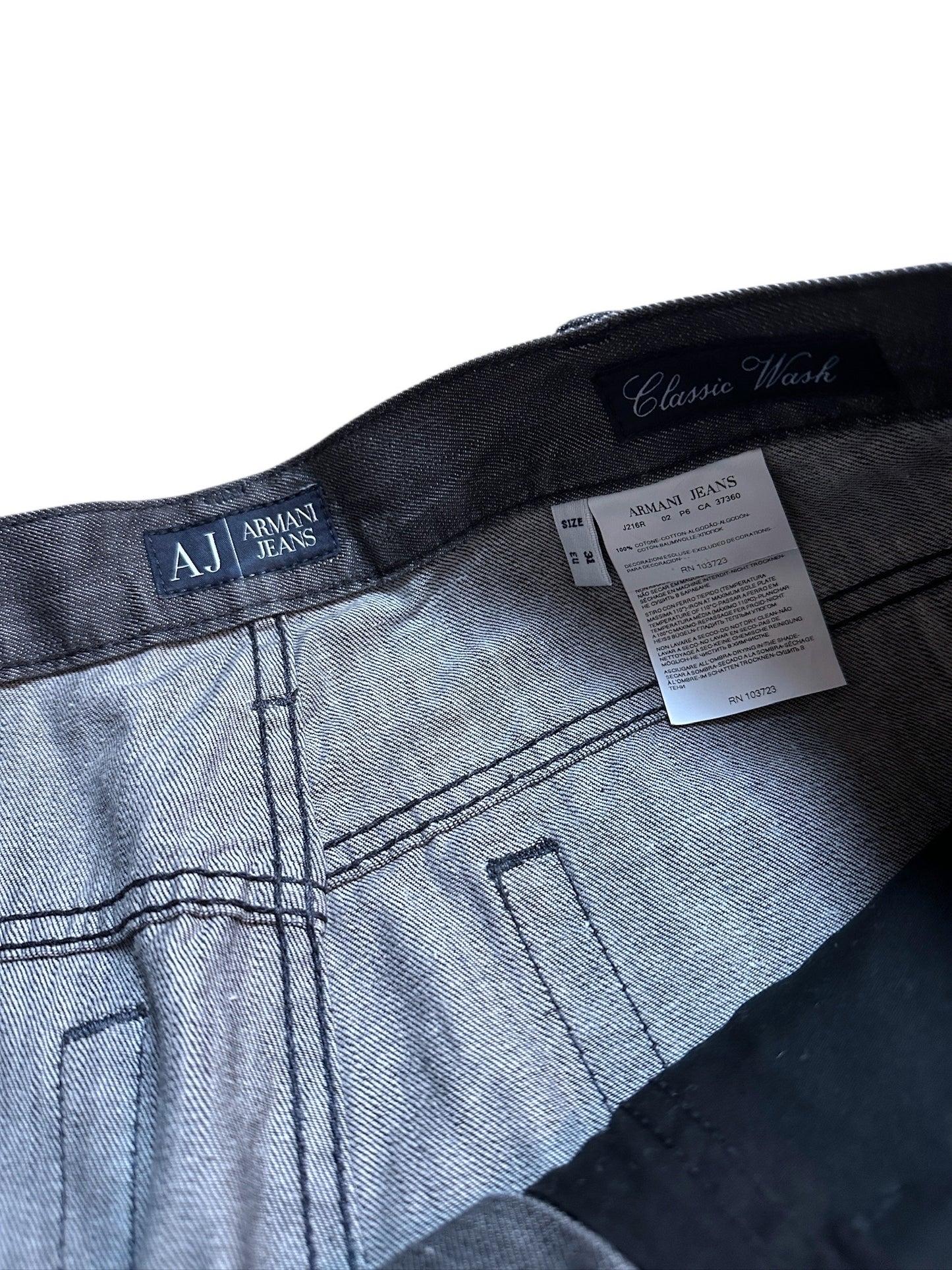 Armani Jeans Vintage Dünne Hose Pants Logo Grau 31