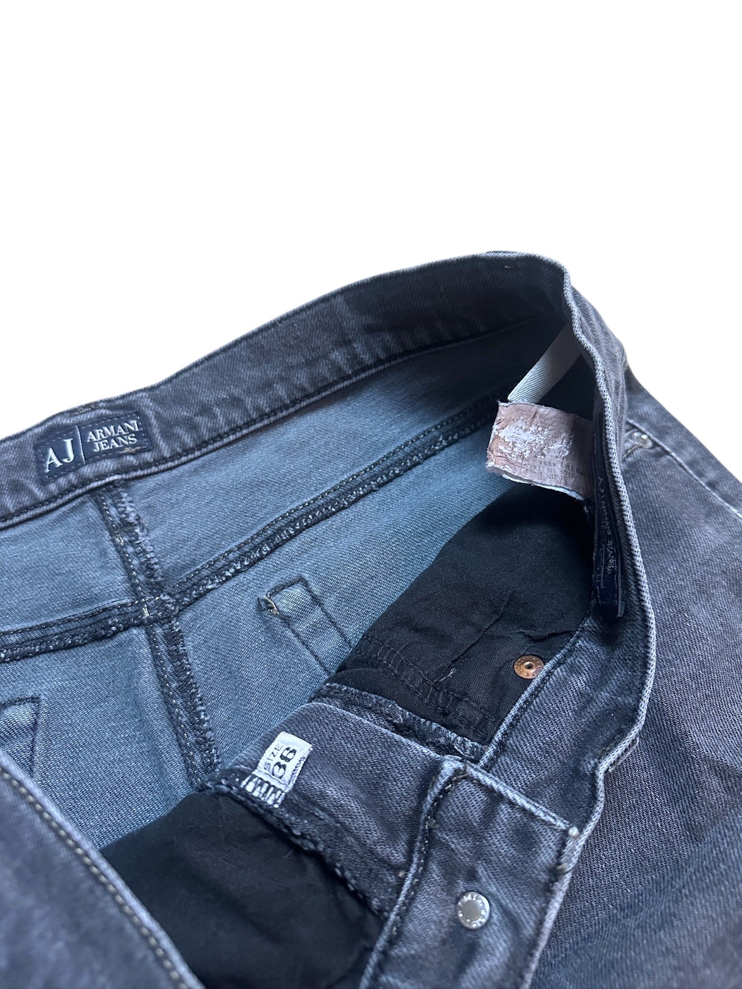 Armani Jeans Vintage Jeanshose Grau Denim Pants Hose Logo 36