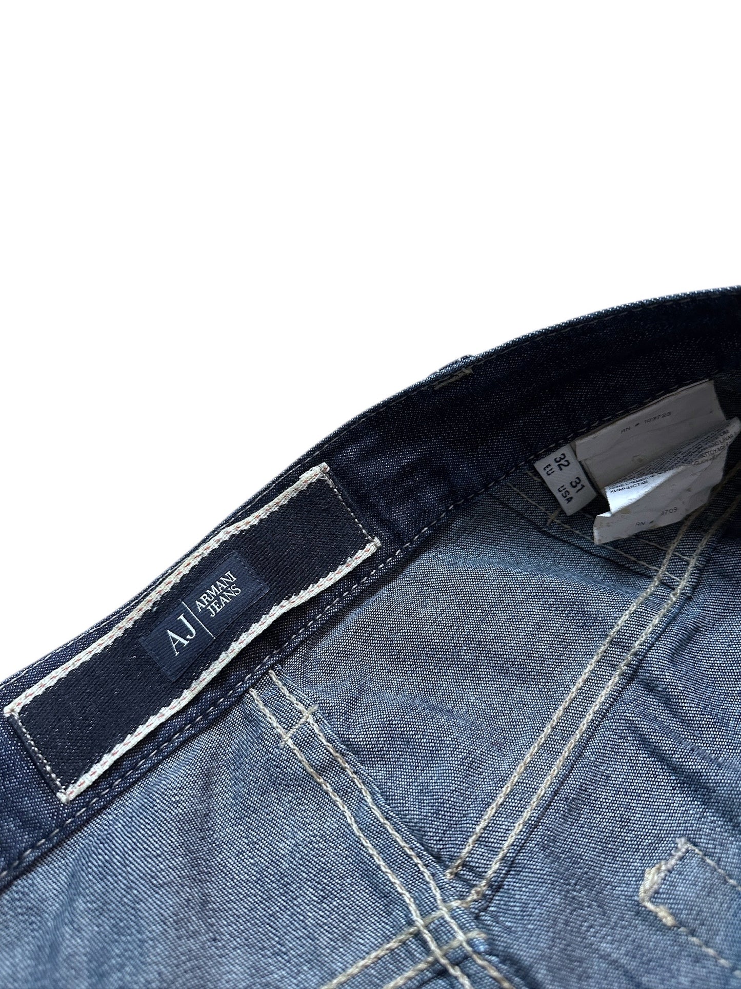 {{Armani Jeans Blau Vintage W32 Denim Pants Baggy Leg Logo Patch Vintage Style}} vintage fashion.