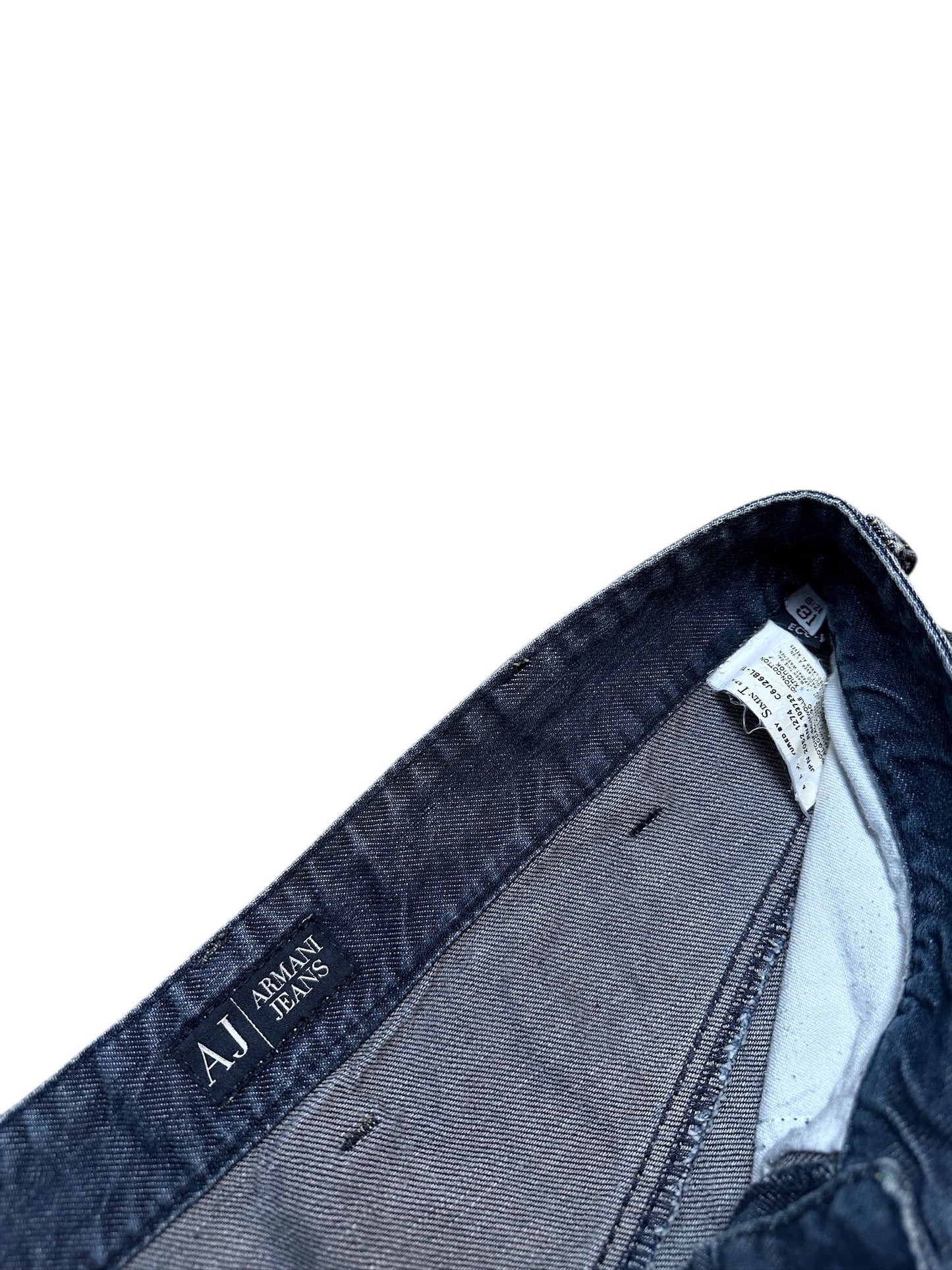 {{Armani Jeans Blau Vintage W31 Denim Pants Baggy Leg Logo Patch Vintage Style}} vintage fashion.