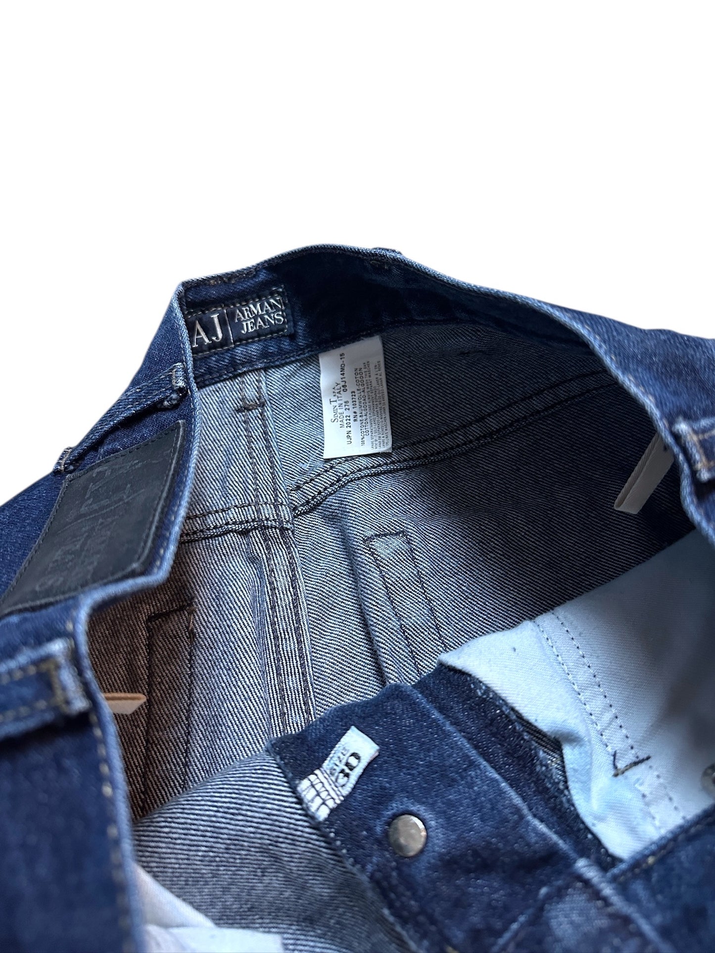 {{Armani Jeans Blau Vintage W30 Denim Pants Baggy Leg Logo Patch Vintage Style}} vintage fashion.