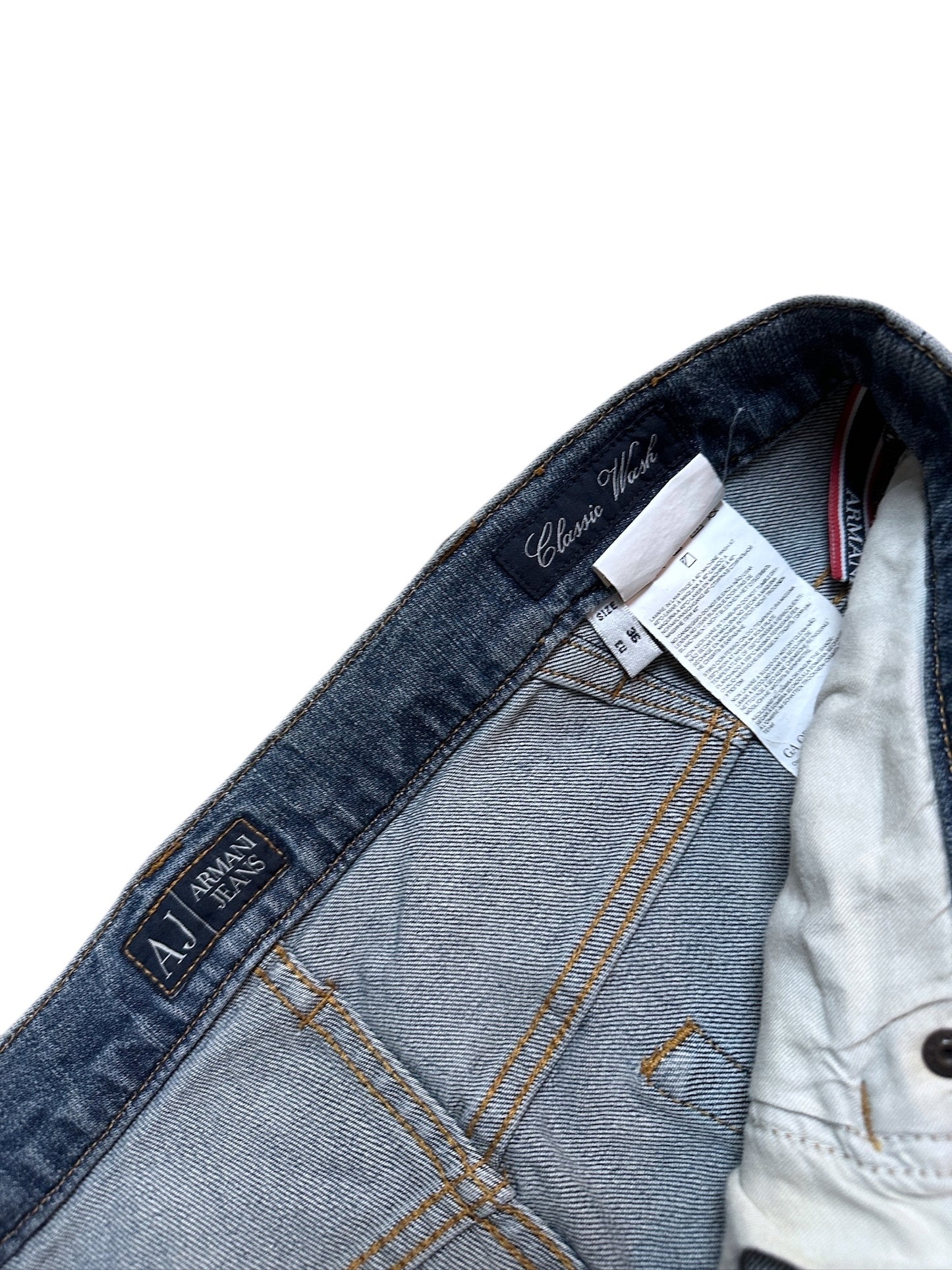 Armani Jeans Vintage Hose Denim Pants Logo Patch Blau 36