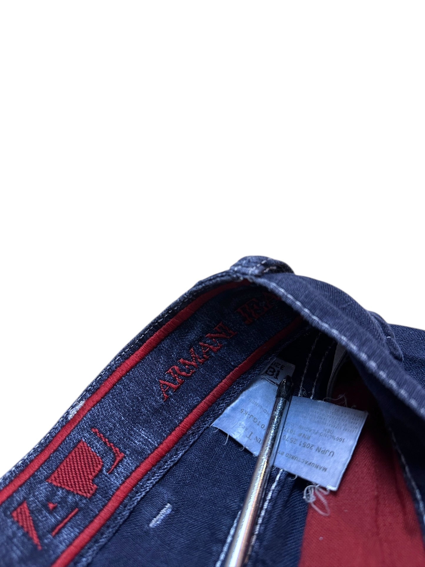 Armani Jeans Petite Vintage Pants Leichte Hose Blau Flared Logo 31