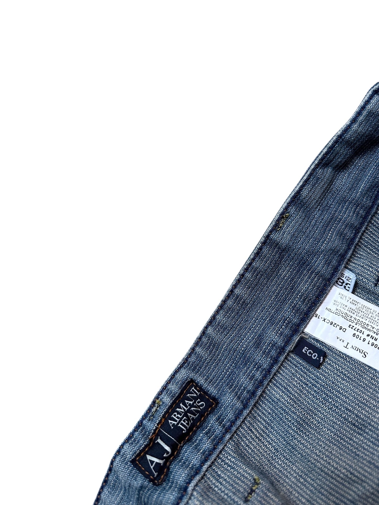 Armani Jeans Vintage Cord Blau Baggy Logo Größe 33