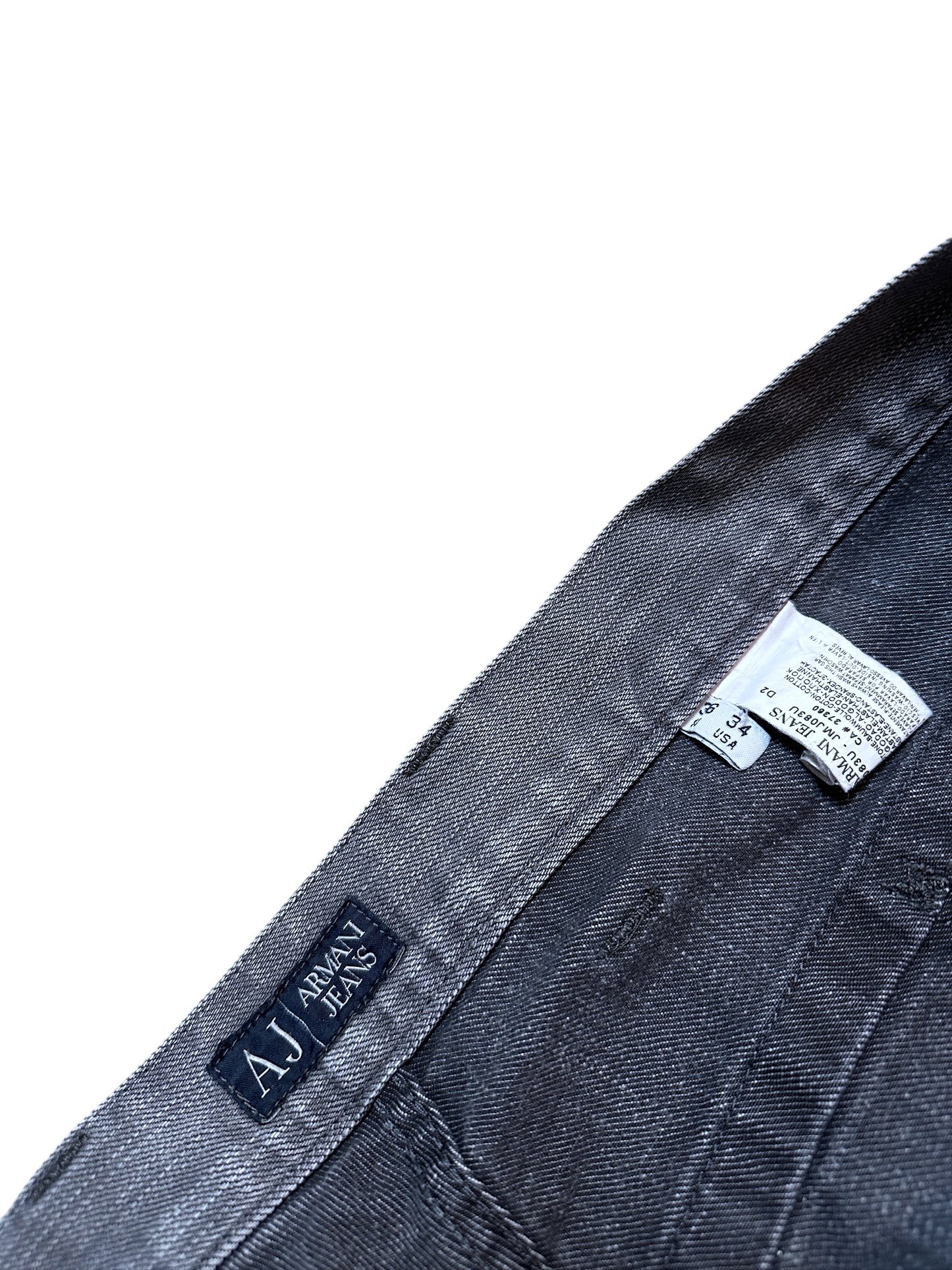 Armani Jeans Vintage Jeanshose Denim Pants Hose Grau Waschung Logo 36