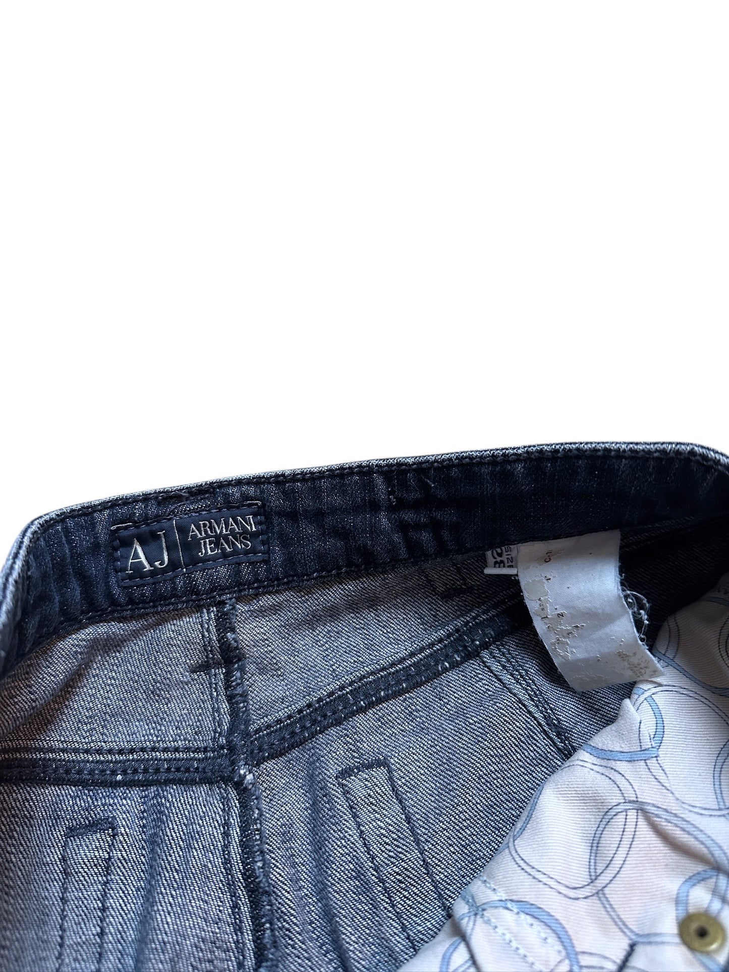 Armani Jeans Vintage Jeanshose Pants Hose Denim Blau Glitzer Logo 28