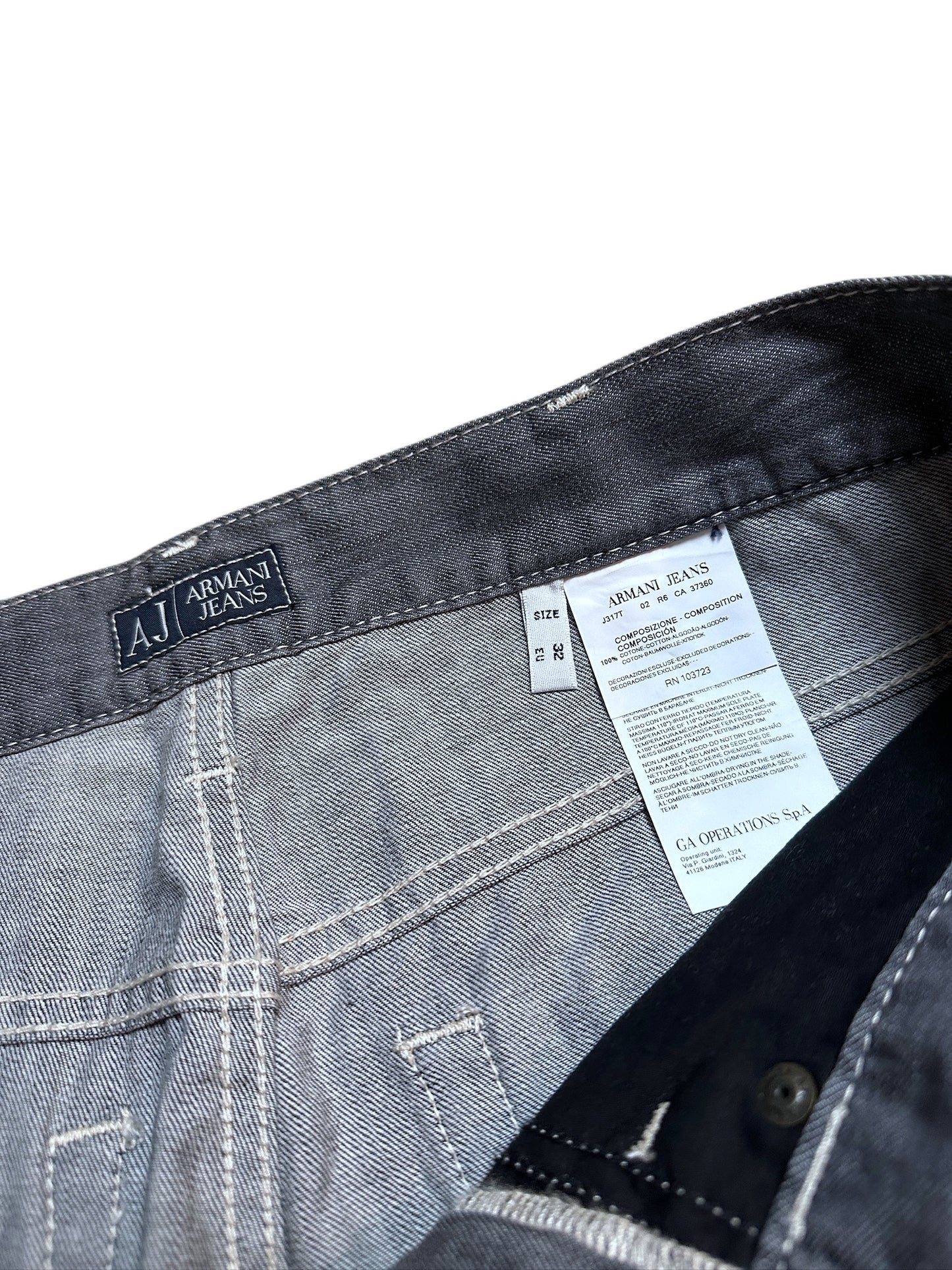 Armani Jeans Vintage Jeanshose Pants Hose Grau Logo 32