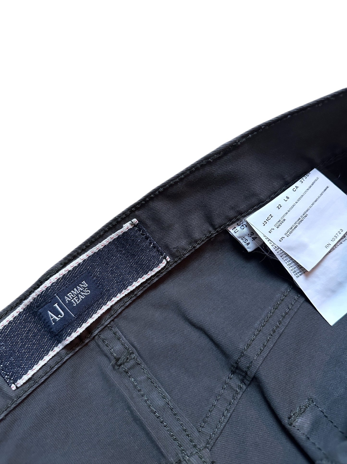 Armani Jeans Vintage Jeanshose Pants Hose Denim Khaki Grau Logo 36