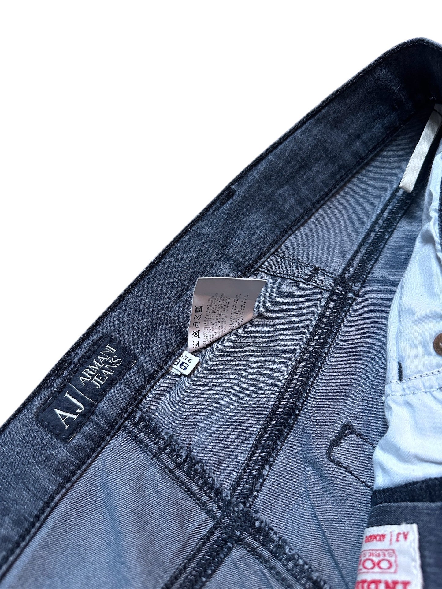 Armani Jeans Petite Vintage Navy Hose Blau Logo Größe 36