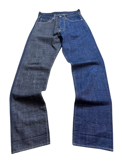 Evisu Jeans 2001 Genes Paris Raw Denim Two Toned Backprint 29