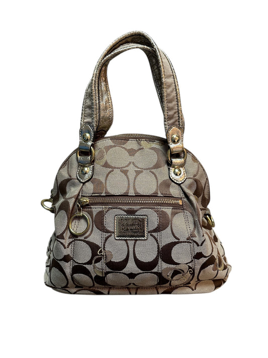 COACH Signature Metallic Monogram Zoe Satchel Handtasche