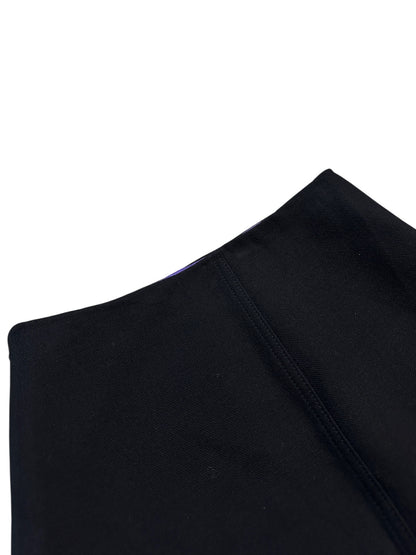 Prada Milano Midi Rock Baumwolle Seide Line Schwarz Lila S