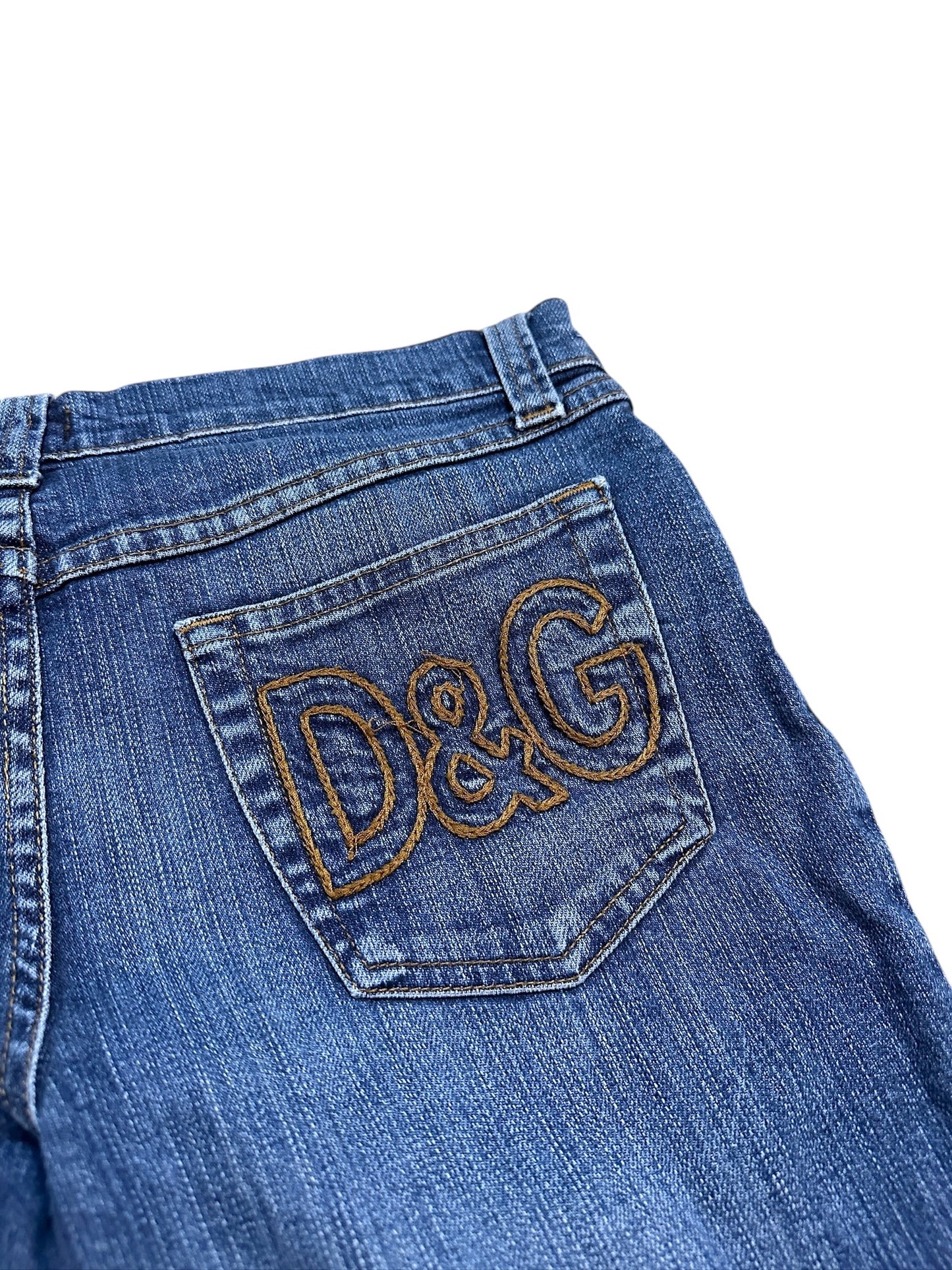 Dolce & Gabbana Flared Denim Jeans Hose Backprint 27