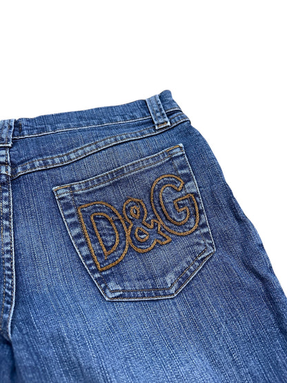 Dolce & Gabbana Flared Denim Jeans Hose Backprint 27