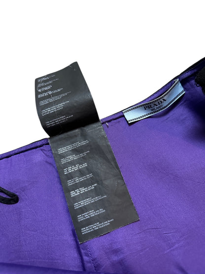 Prada Milano Midi Rock Baumwolle Seide Line Schwarz Lila S