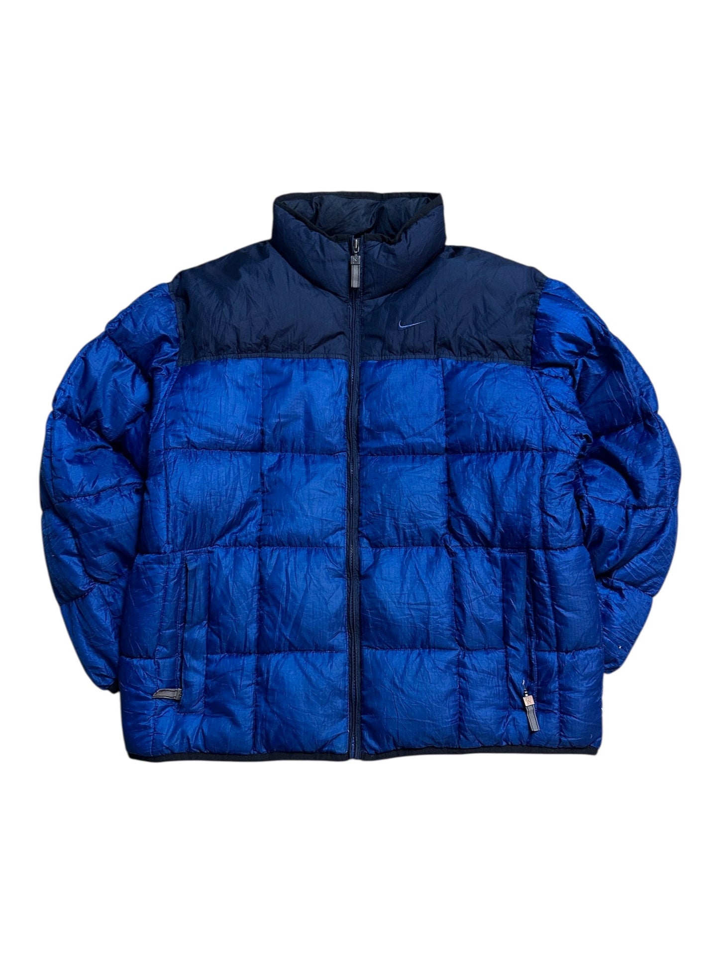 Nike Daunenjacke Puffer Warme Vintage Winterjacke Blau Größe M
