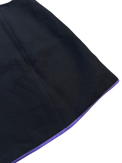 Prada Milano Midi Rock Baumwolle Seide Line Schwarz Lila S