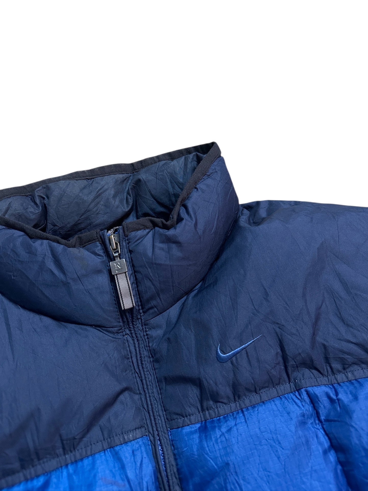 Nike Daunenjacke Puffer Warme Vintage Winterjacke Blau Größe M