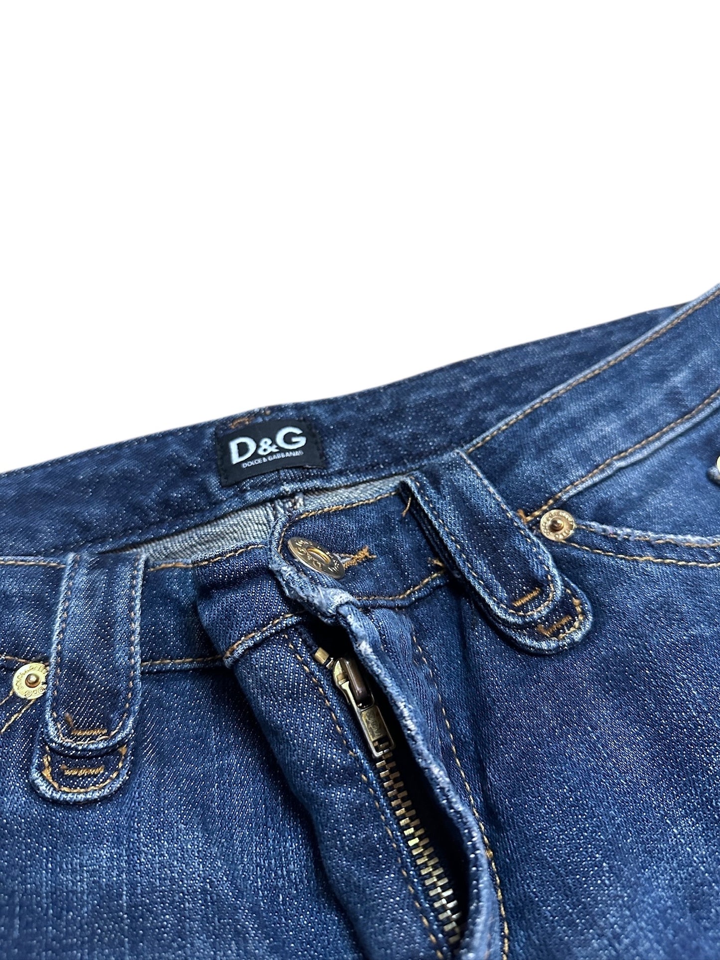 Dolce & Gabbana Flared Jeans Denim Backprint Hose 28