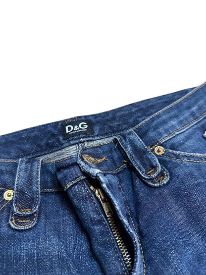 Dolce & Gabbana Flared Jeans Denim Backprint Hose 28