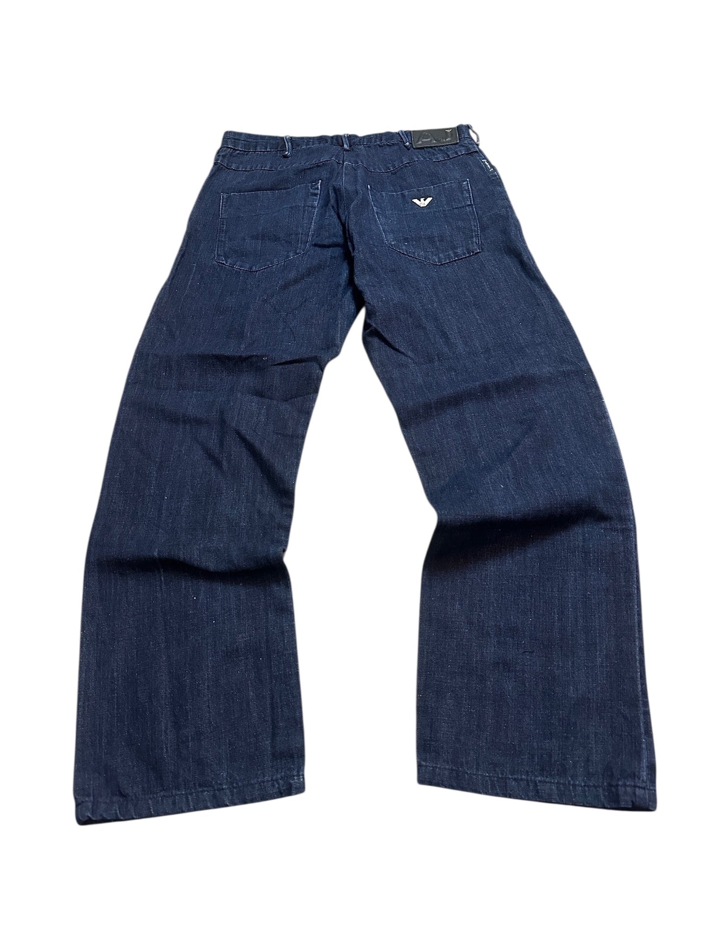 Armani Jeans Raw Denim Hose Blau Baggy 33