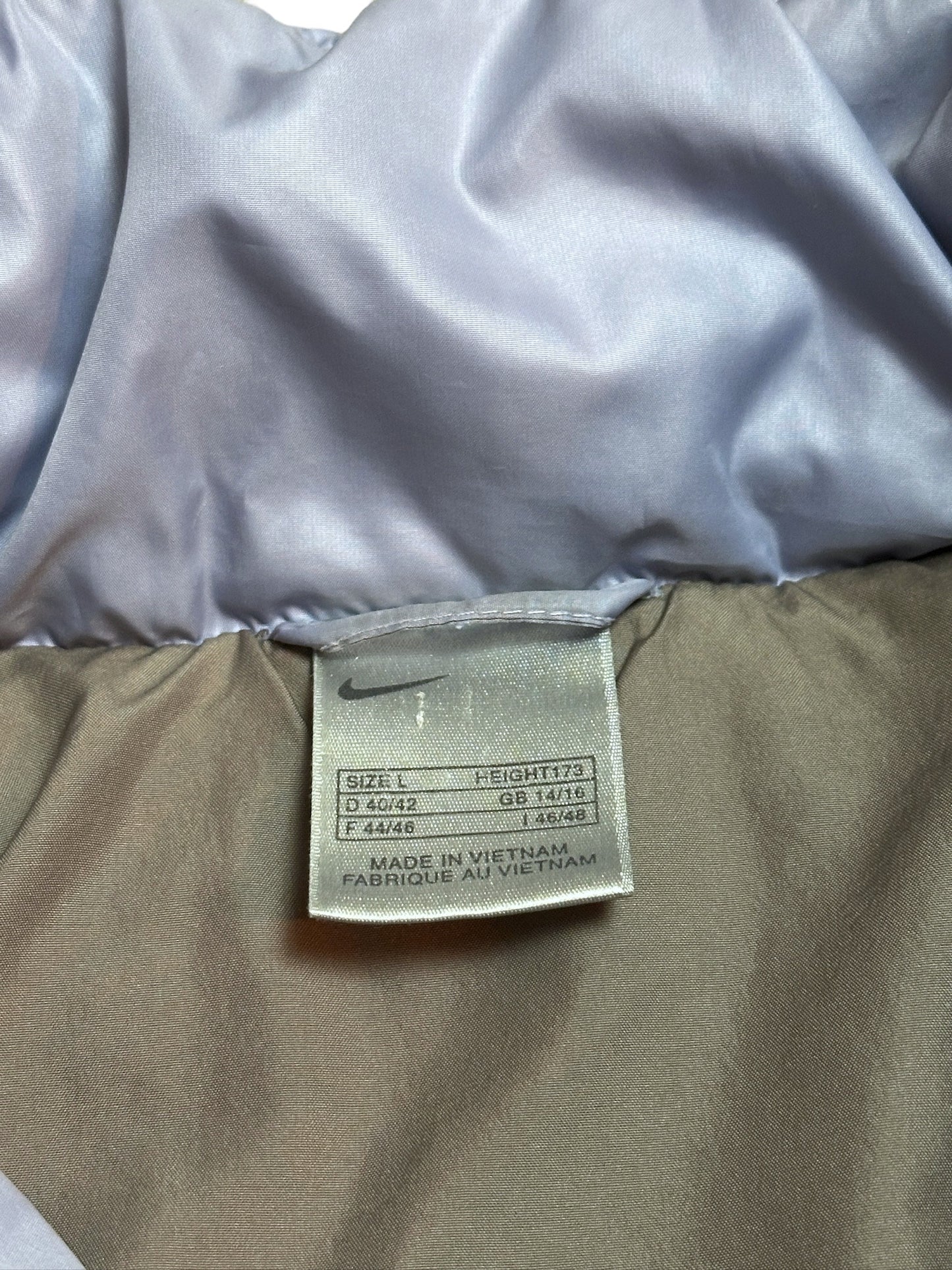 Nike Vintage Daunenjacke Puffer Flieder Winterjacke Kapuze Größe L