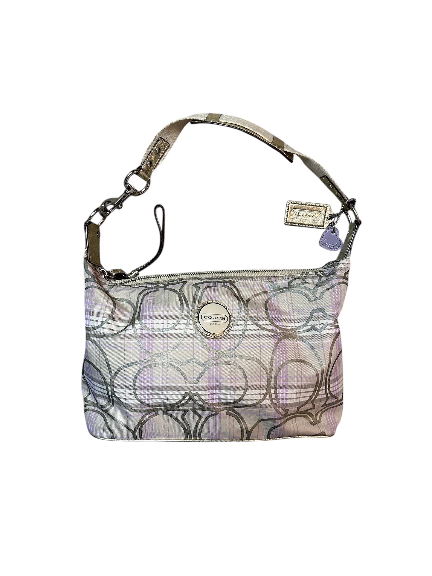 COACH Signature Plate Schulter Tasche Muster mit Charms