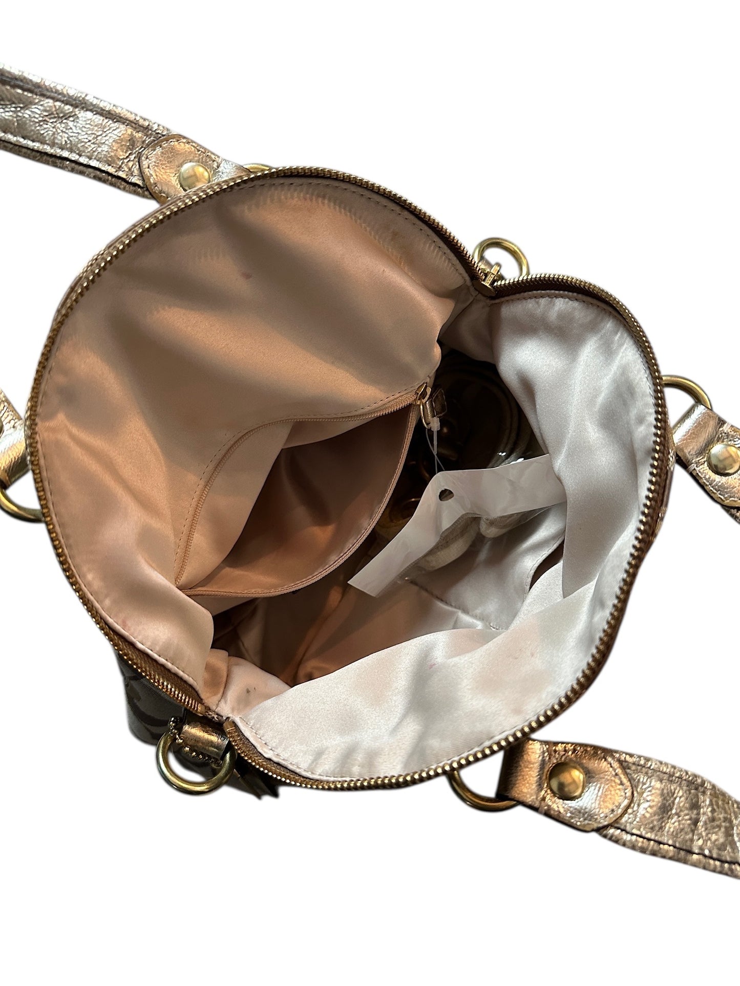 COACH Signature Metallic Monogram Zoe Satchel Handtasche