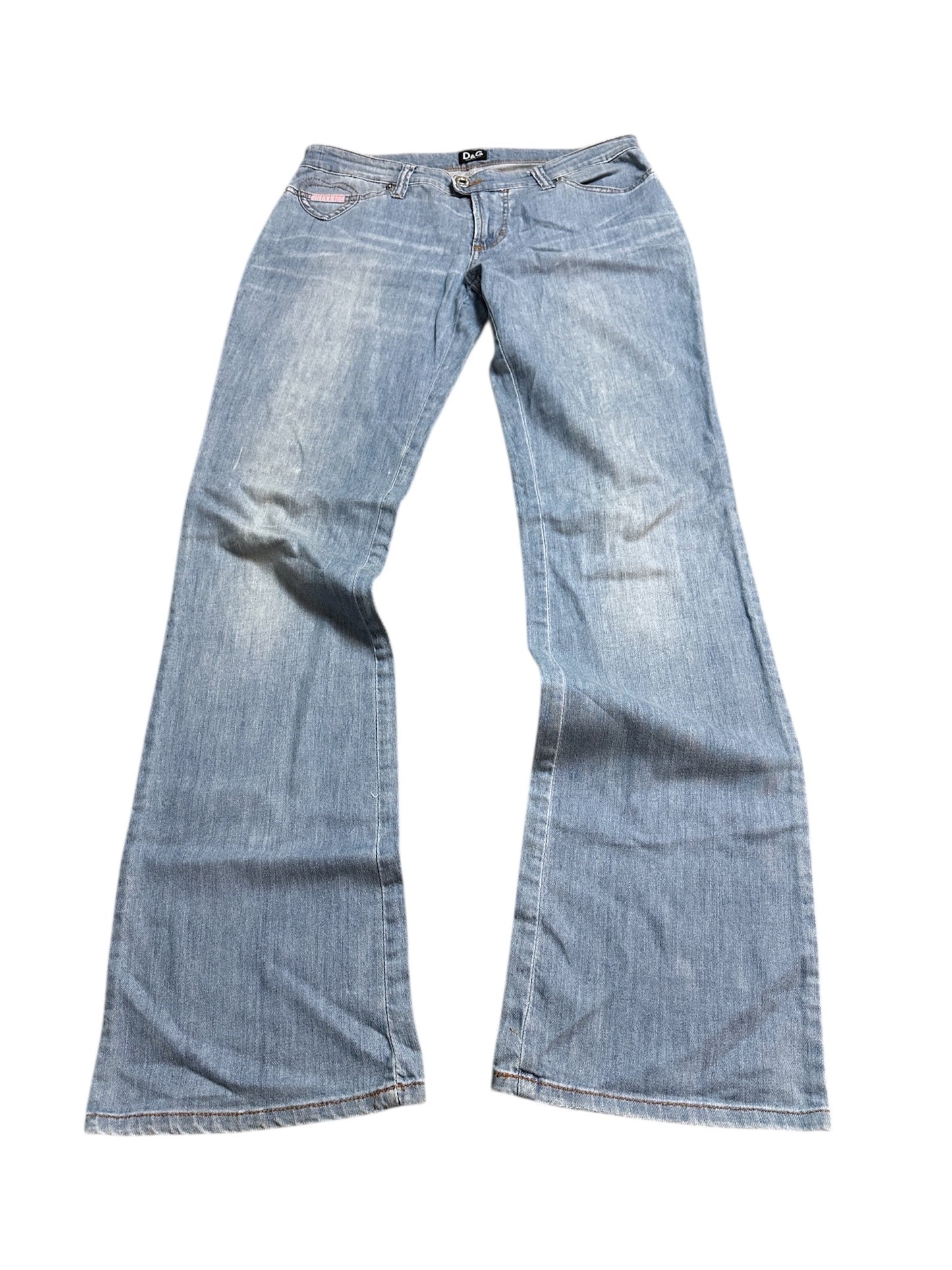 Dolce & Gabbana Flared Herz Backprint Jeans 28