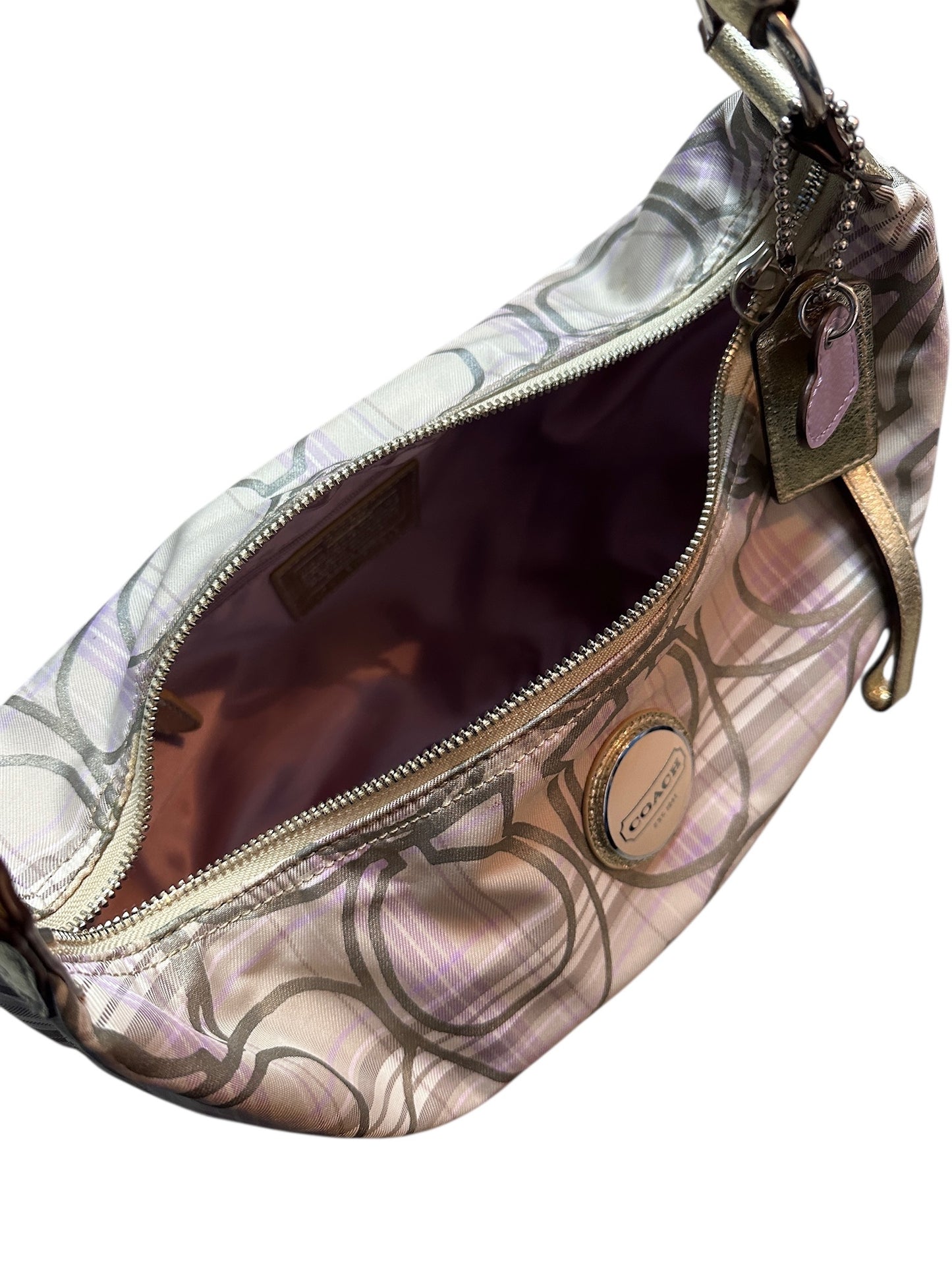 COACH Signature Plate Schulter Tasche Muster mit Charms